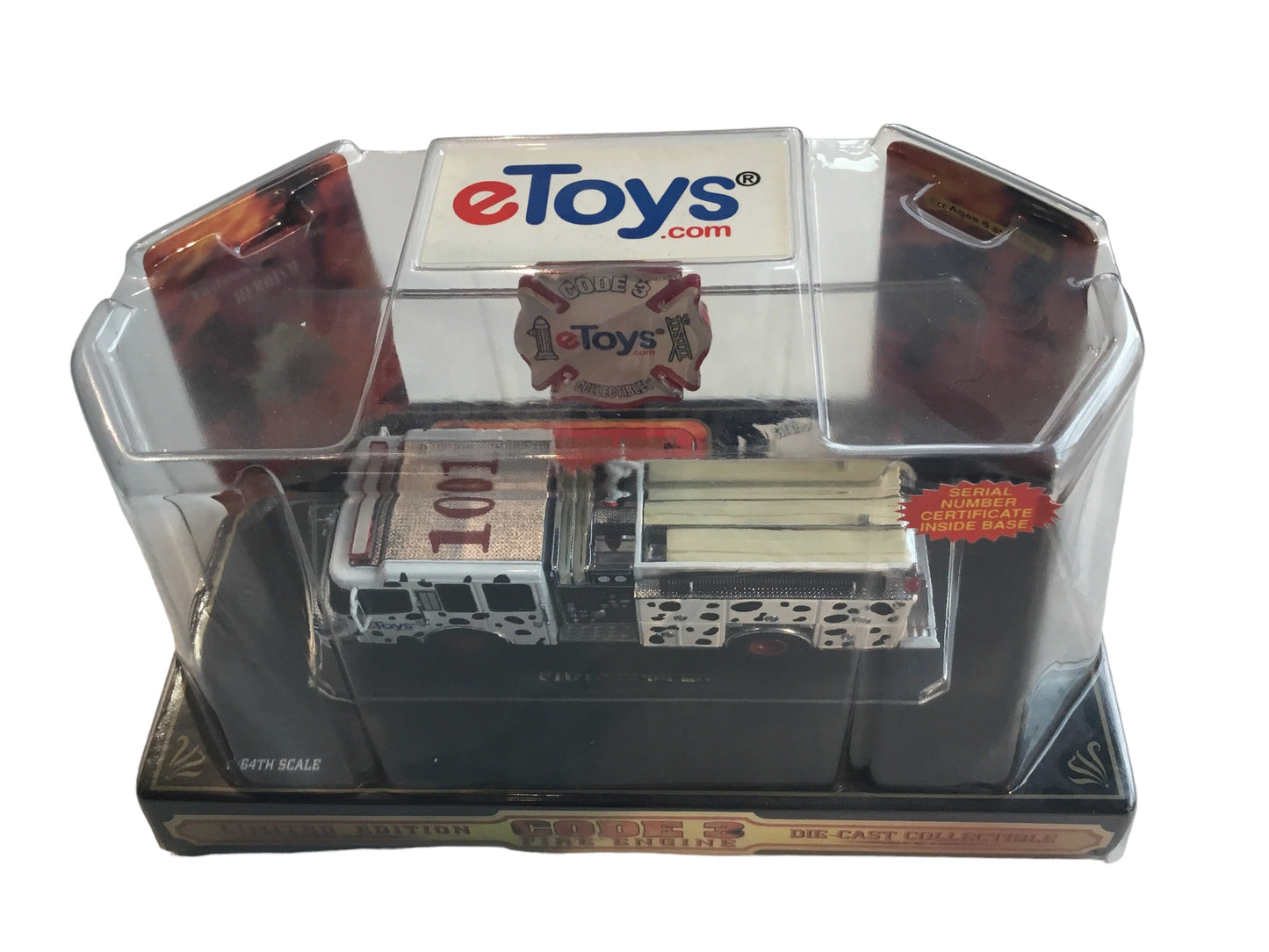 'Dalmatian' eToys Inferno Pumper - Code 3 Ferrara Diecast 1/64 Fire Engine New