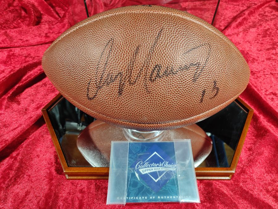 Dan Marino Autographed Football in Display Case Upper Deck Certified