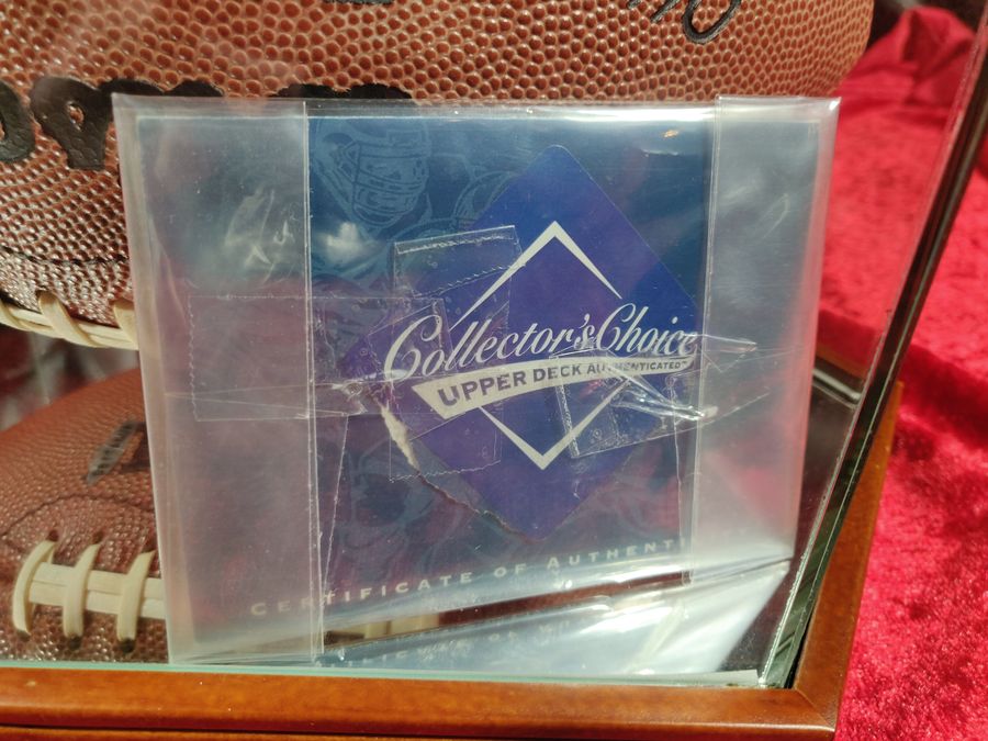Dan Marino Autographed Football in Display Case Upper Deck Certified