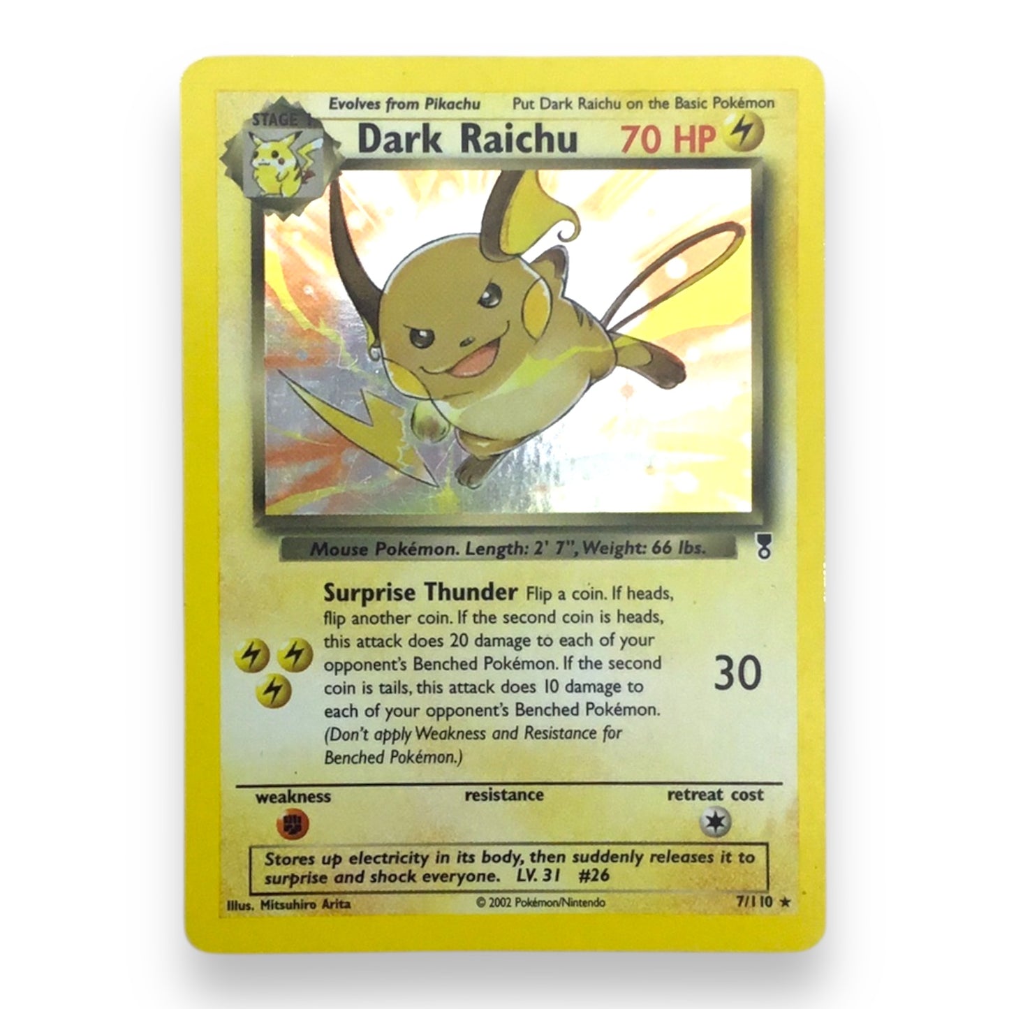 Dark Raichu (7/110) - Holographic Pokemon Card