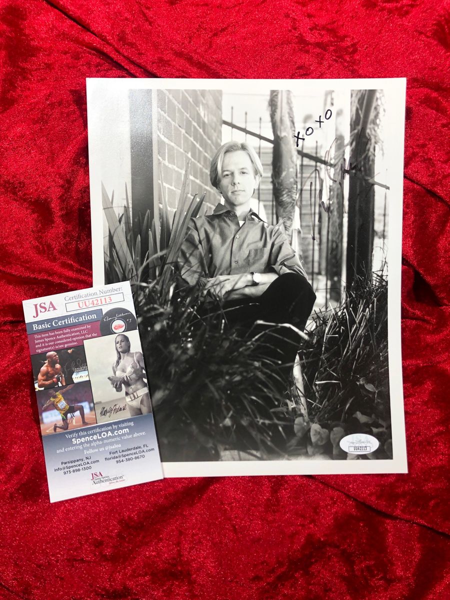 David Spade 8x10 Seated B&W Autographed Photograph JSA Certified