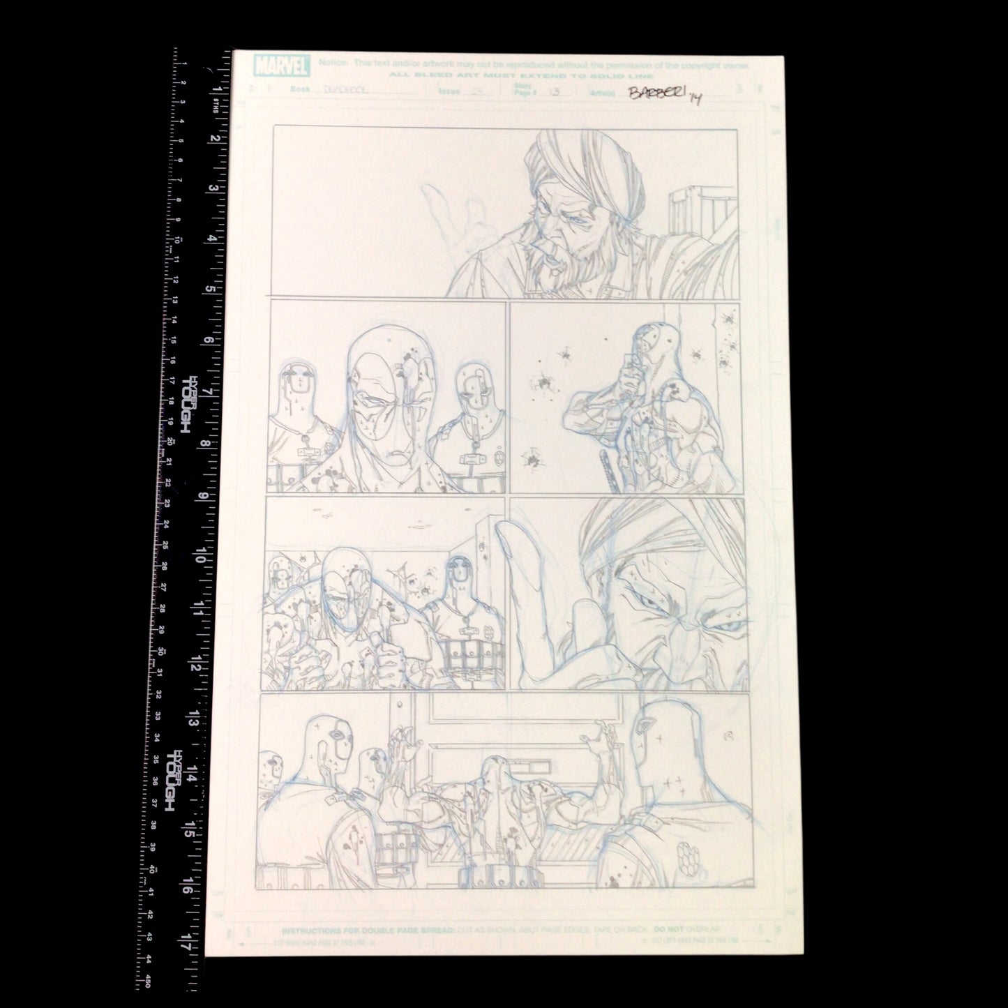 Deadpool #27 - Page 13 - Original Penciled Art Signed by Carlo Barberi (2014)