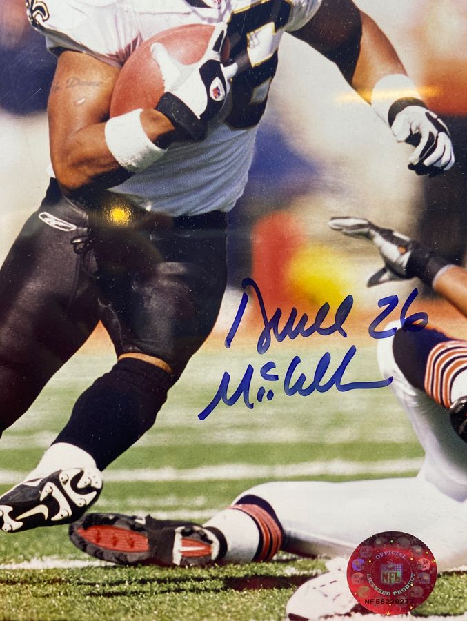 Deuce McAllister Autographed Photo 8x10 Plaque Football Card New Orleans Saints