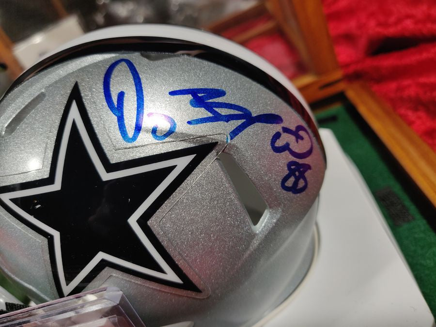 Dez Bryant Autographed Mini Helmet Shadowbox Dallas Cowboys NFL Collectible