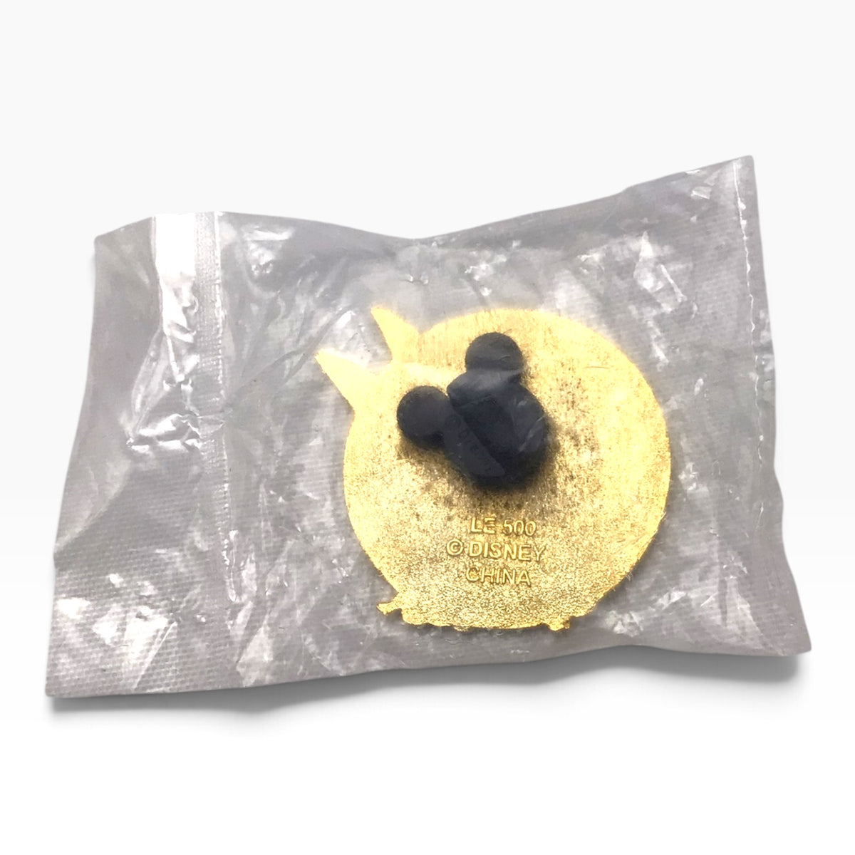 Disney Tinker Bell Round Gold Glitter Pin – New Sealed
