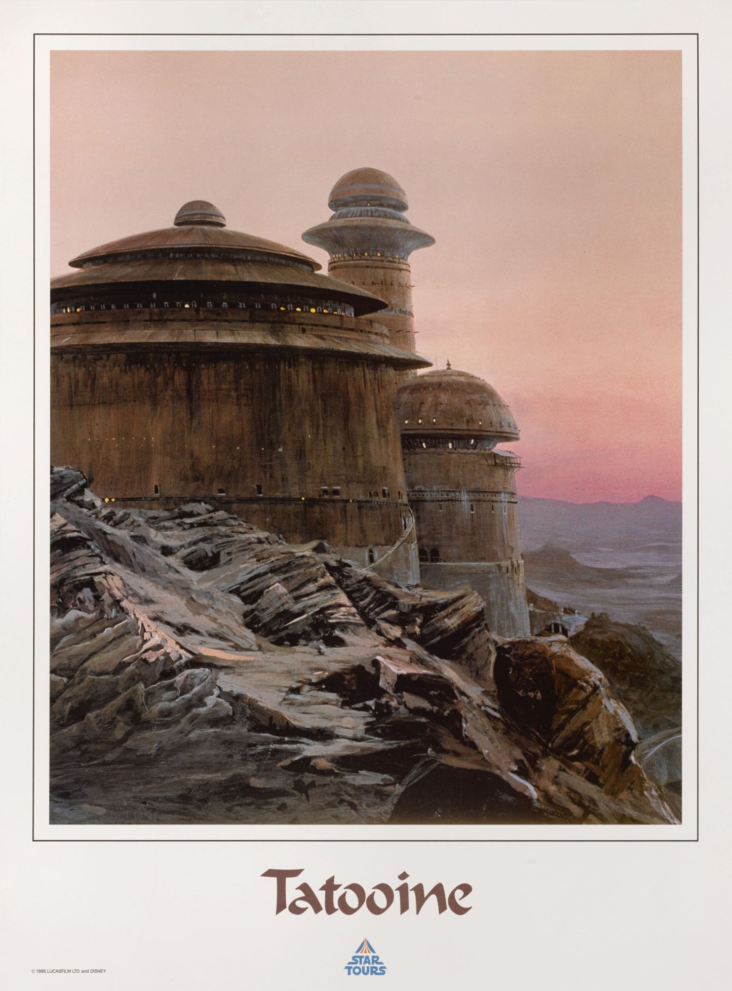 Disneyland Star Tours Star Wars Poster 1986 Tatooine Ralph McQuarrie