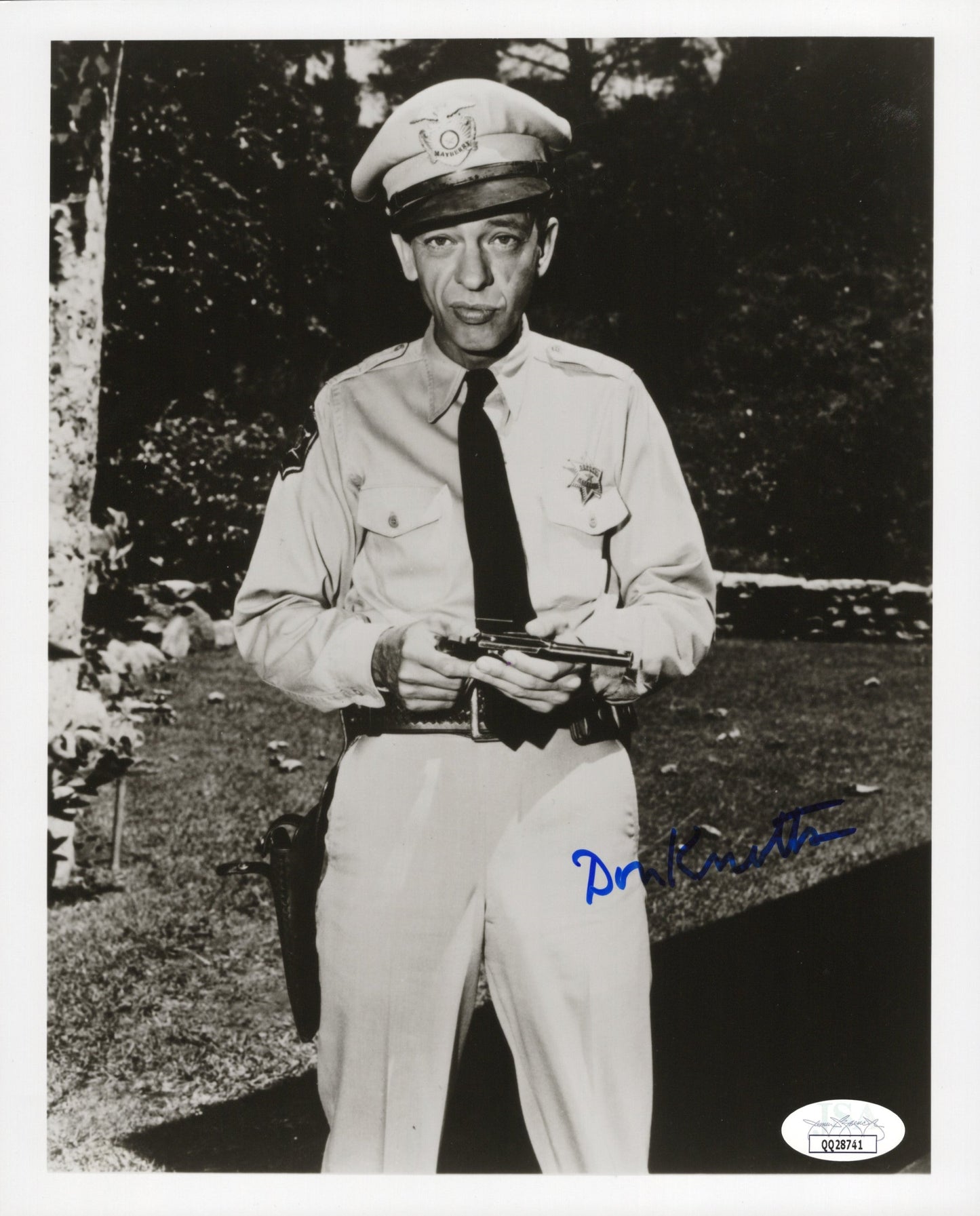 Don Knotts Signed Photo 8x10, Don Knotts Autograph as Barney Fife in The Andy Griffith Show, JSA Certified Authentic QQ28741