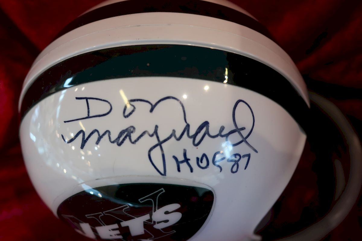 Don Maynard New York Jets Football Autographed Mini Helmet