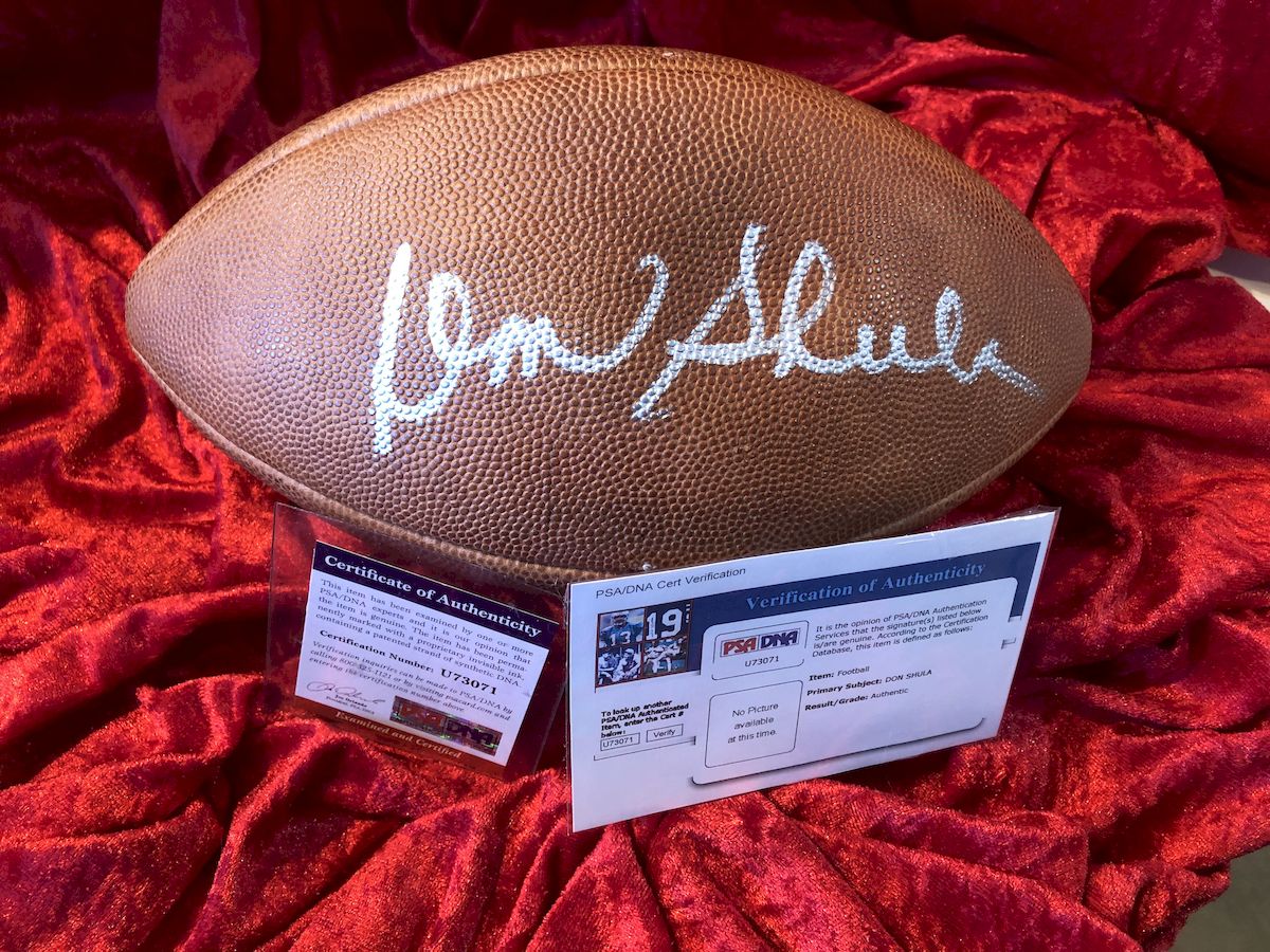 Don Shula Miami Dolphins Certified Authentic Autographed Football –  Collectors Crossroads