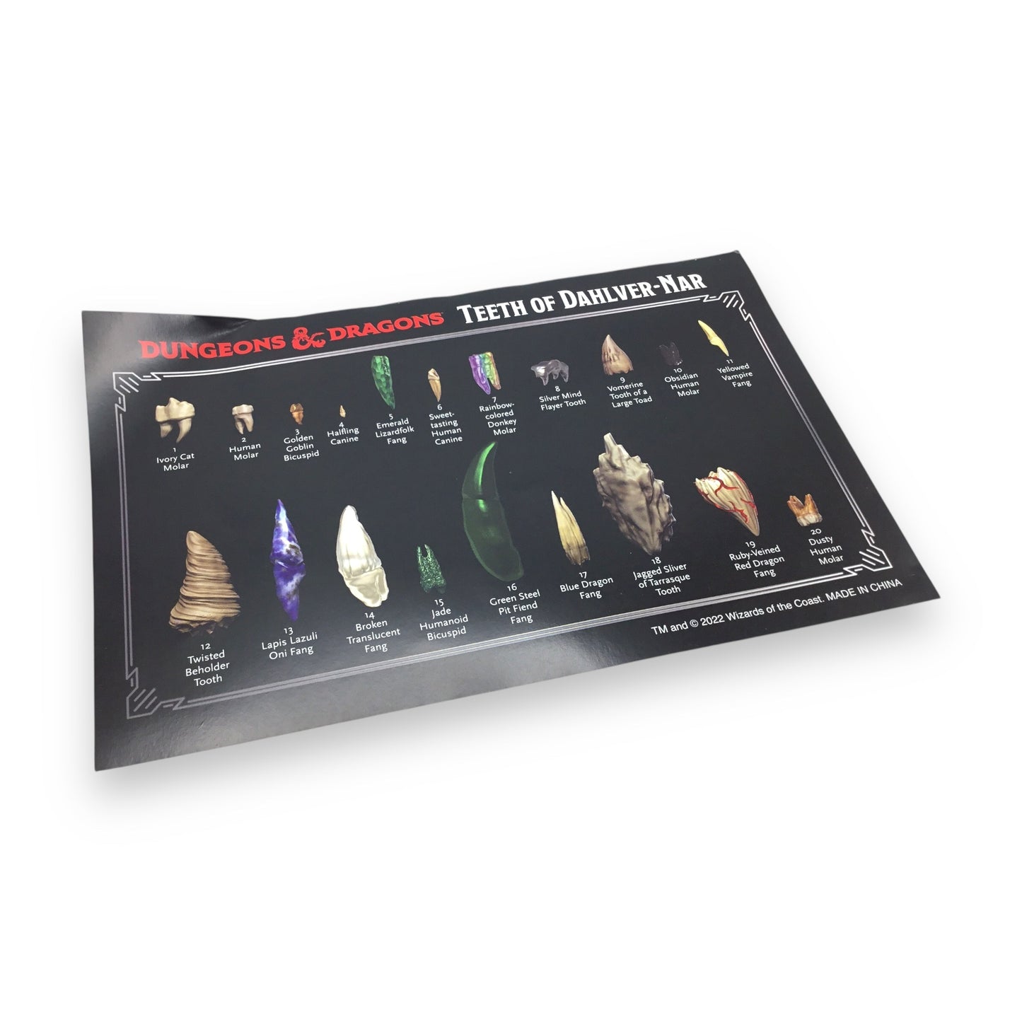Dungeons & Dragons Teeth of Dahlver-Nar – Bite-Sized Artifact Life-Sized Fantasy Teeth Replicas