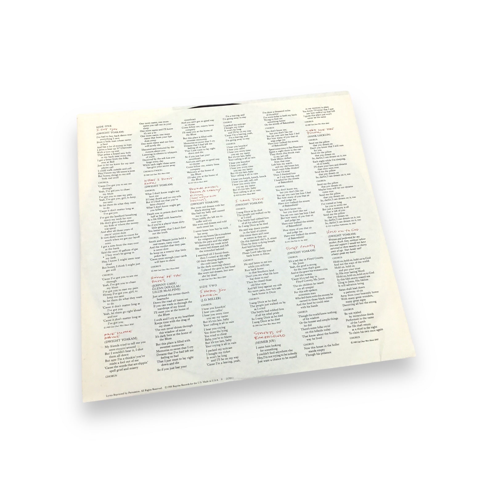 Dwight Yoakam - Buenas Noches From a Lonely Room | Preowned Country LP