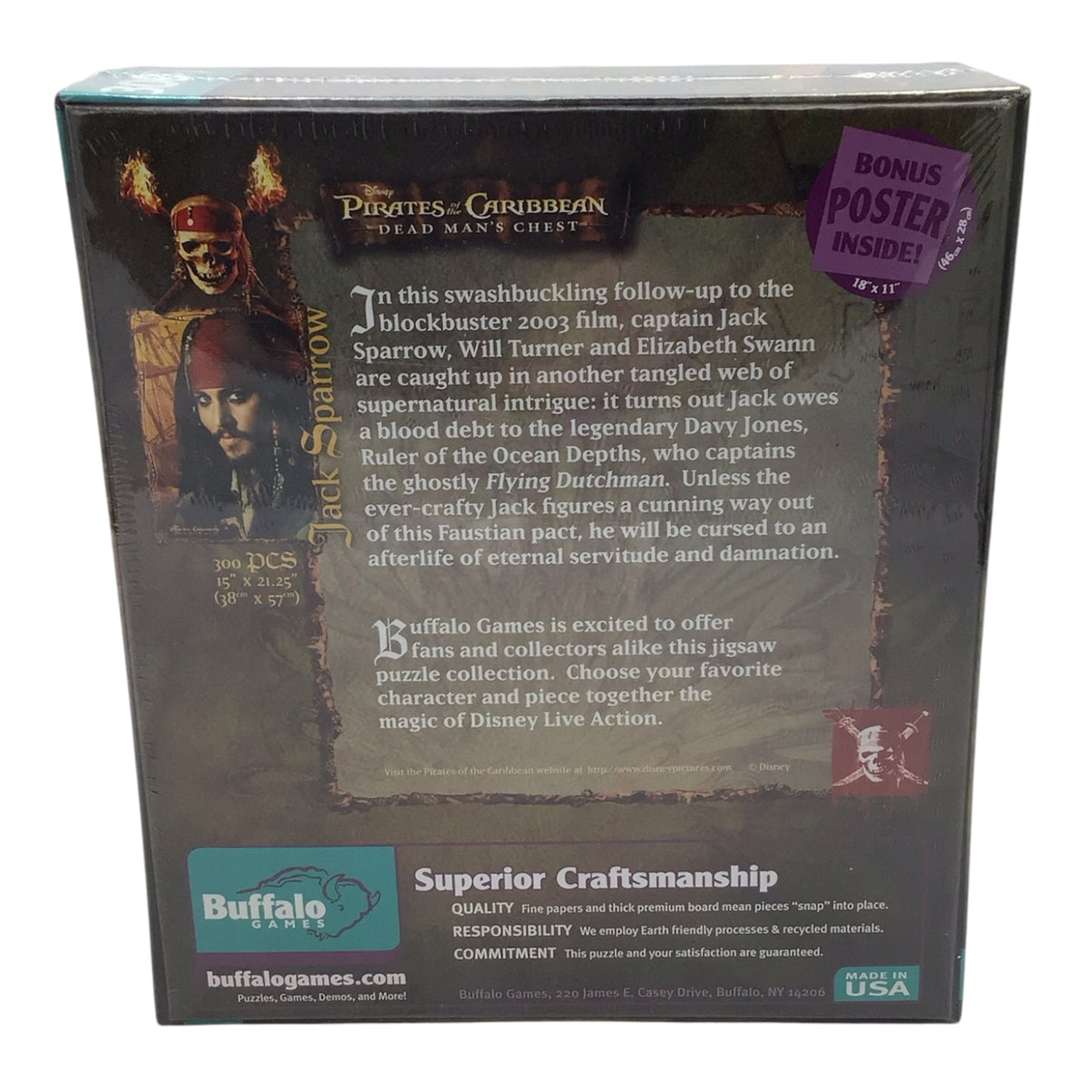 Pirates of the Caribbean Dead Man's Chest Jack Sparrow Puzzle 300pc - New in Box