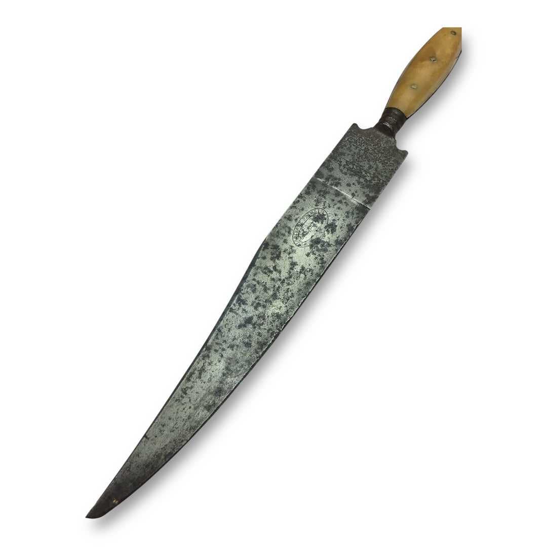 Early American Guardless Bowie Knife - Maker Marked