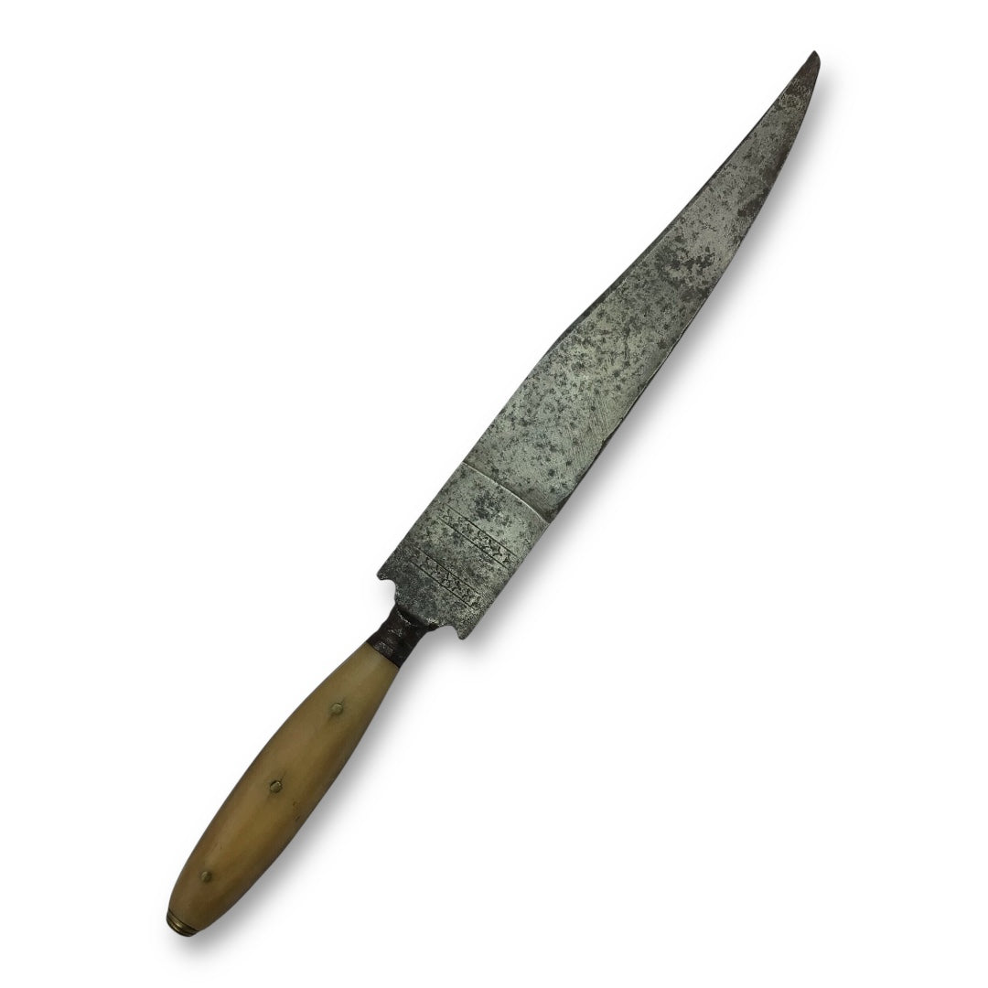 Early American Guardless Bowie Knife - Maker Marked