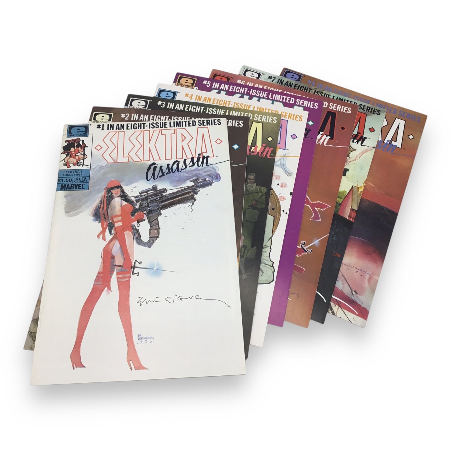 Elektra #1–8 Complete Set (1986, Marvel Comics) Signed by Mark A. Nelson