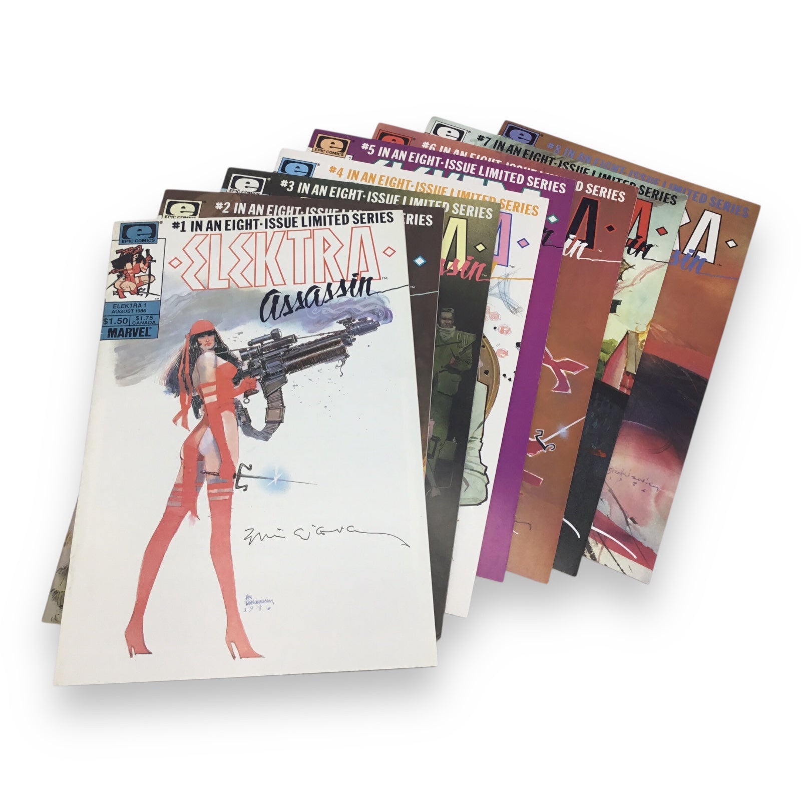 Elektra #1–8 Complete Set (1986, Marvel Comics) Signed by Mark A. Nelson
