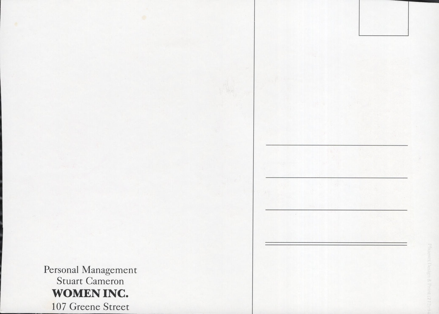 Elle Macpherson Signed Postcard 5x7, Elle Macphersopn Autograph in Bra from Women Inc., Early Promo Picture