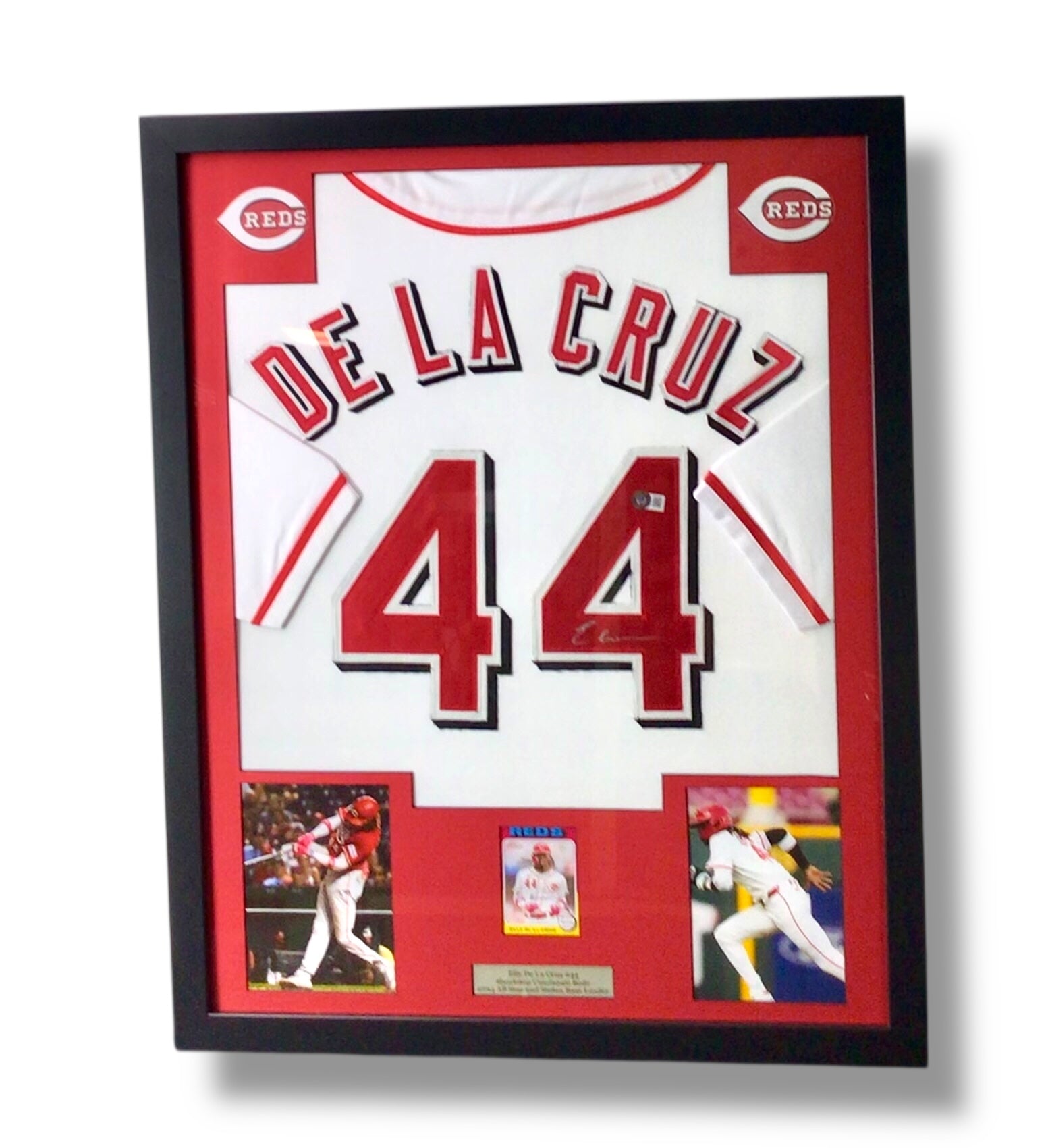 Elly De La Cruz Signed Custom Framed Jersey w/ Beckett Cert & Topps RC Card
