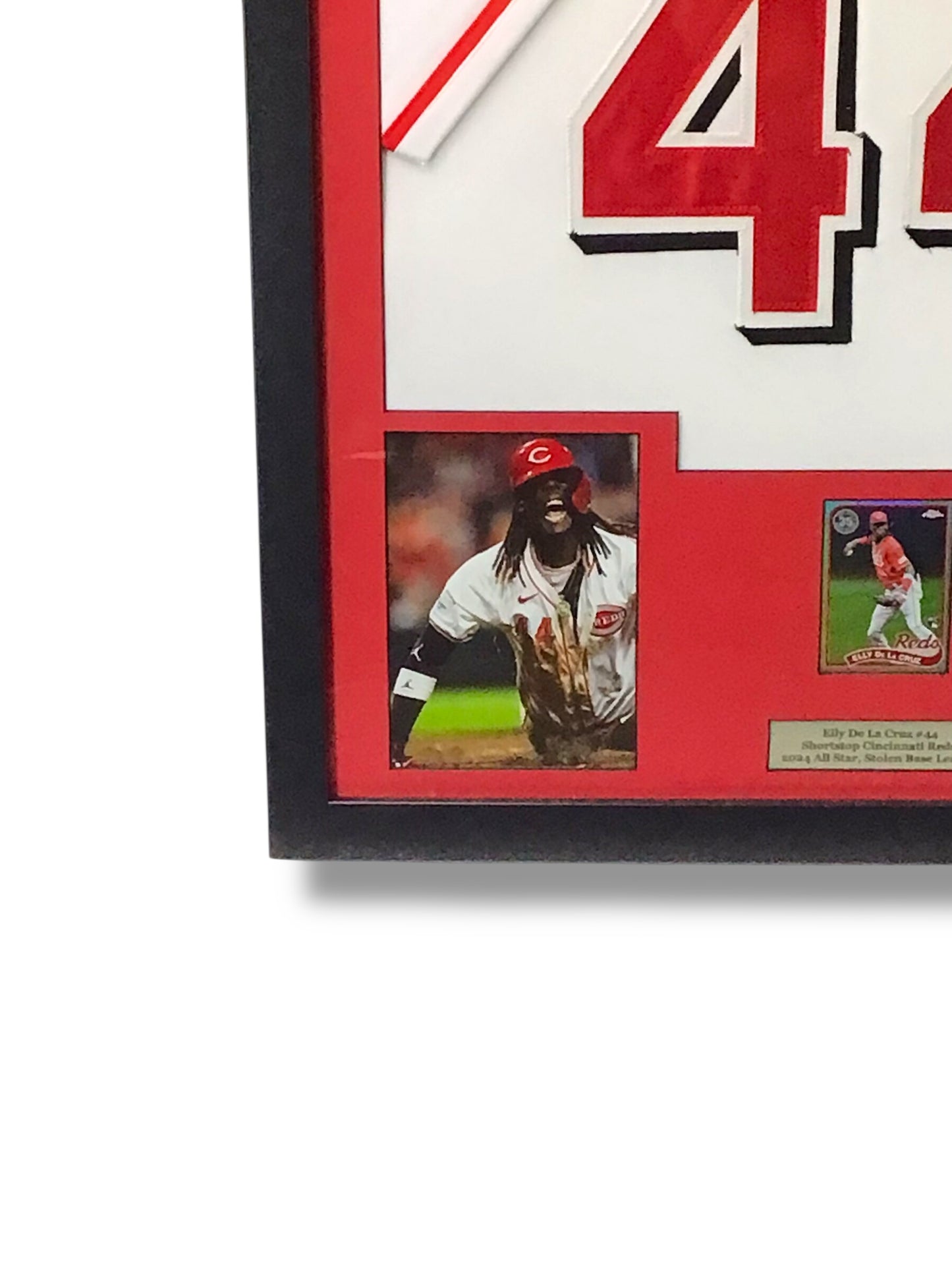 Elly De La Cruz Signed Custom Framed Jersey w/ Beckett Cert & Topps Refractor RC Card
