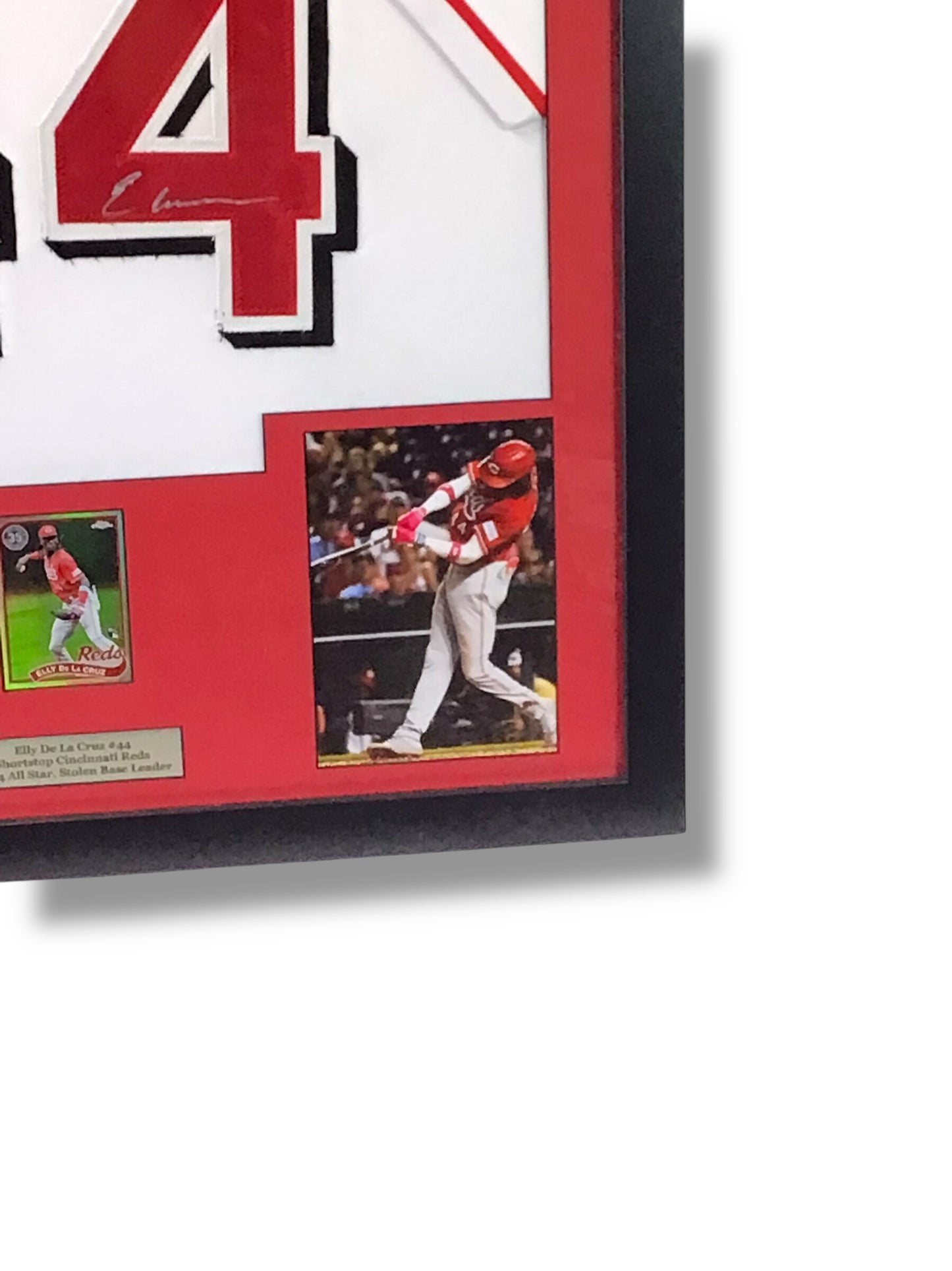 Elly De La Cruz Signed Custom Framed Jersey w/ Beckett Cert & Topps Refractor RC Card