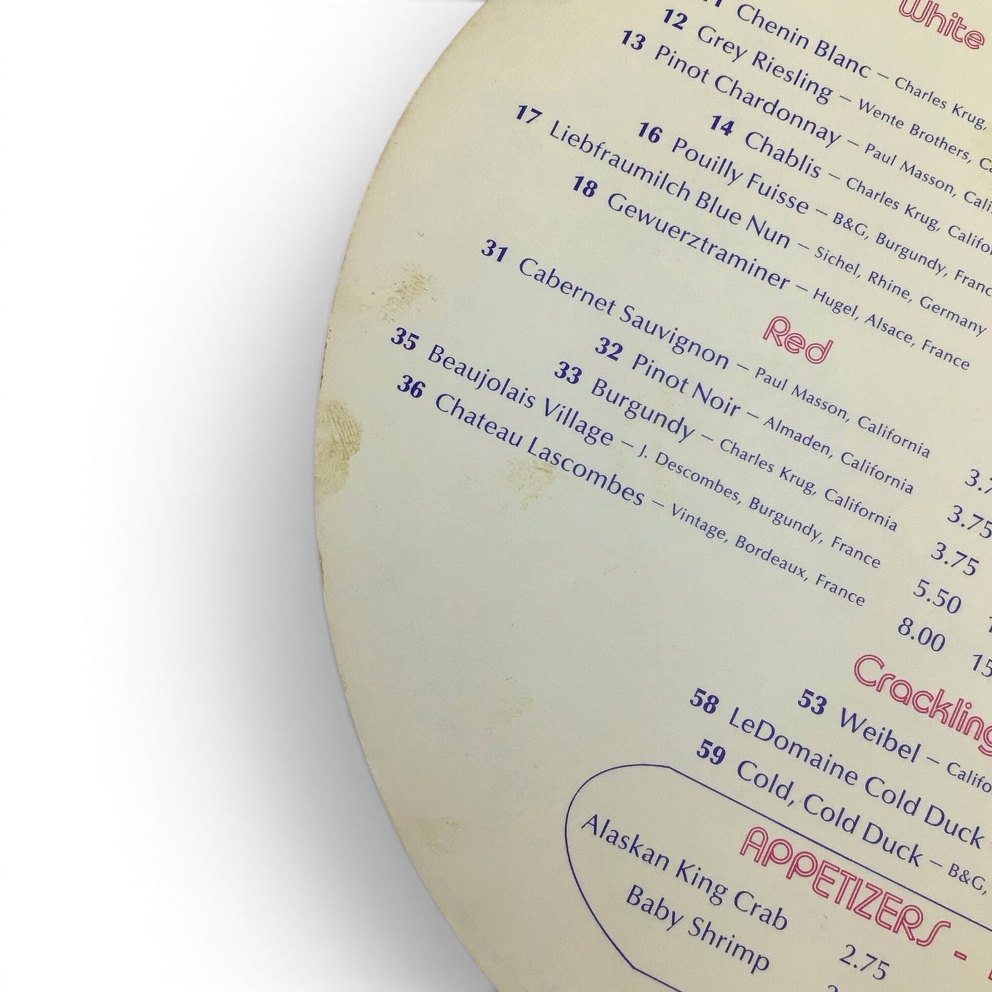 Elvis Presley May 4 thru 20 Sahara Tahoe ORIGINAL Menu 1973