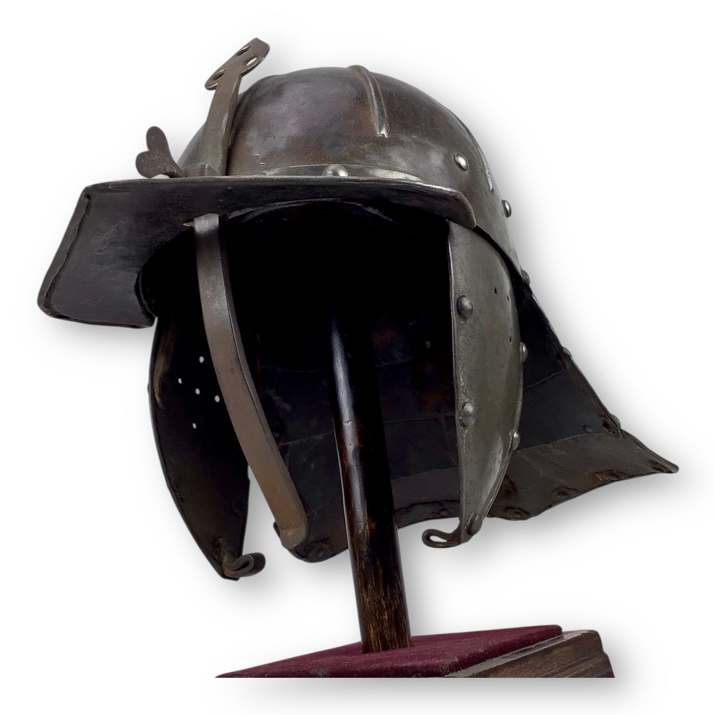 English Cromwellian Lobster-Tail Burgonet Helmet - Circa 1630-1660