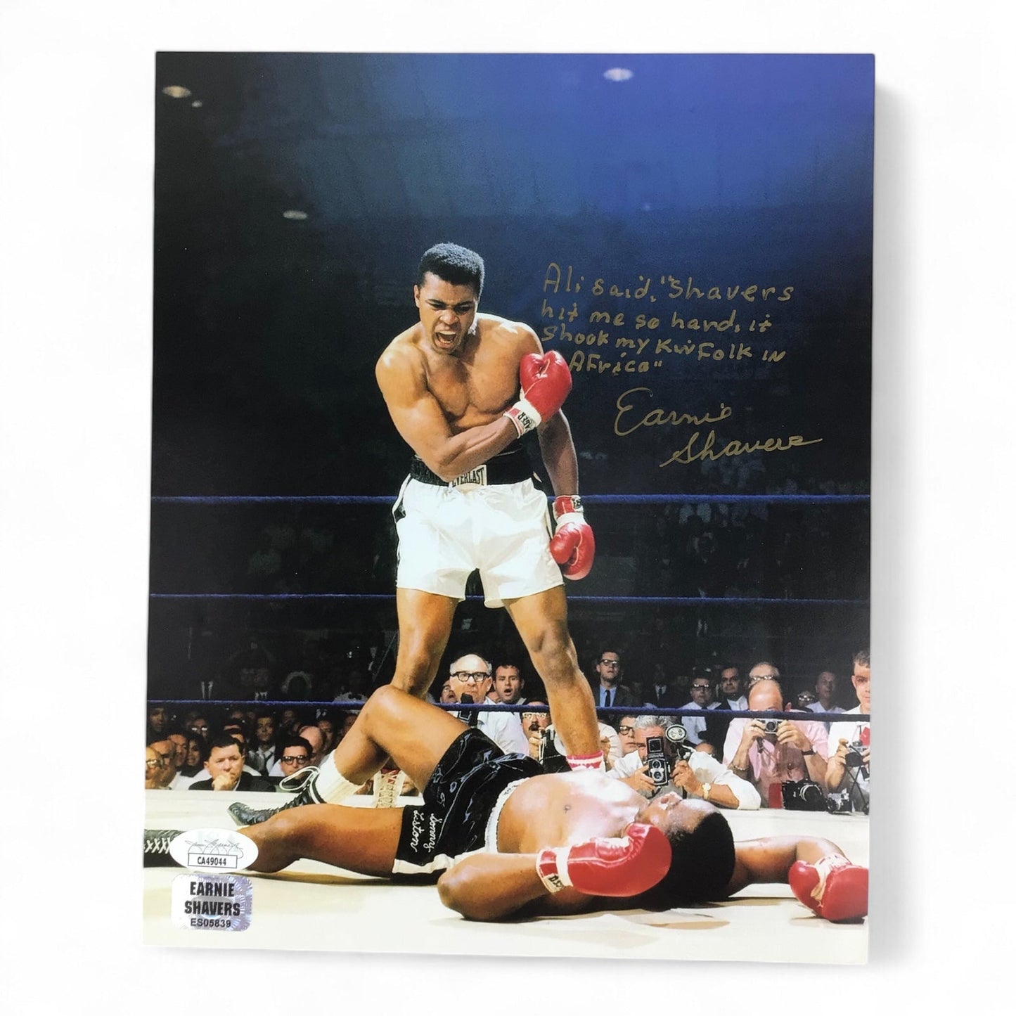 Ernie Shavers Signed Color Photo w/ Inscription – Dual Cert
