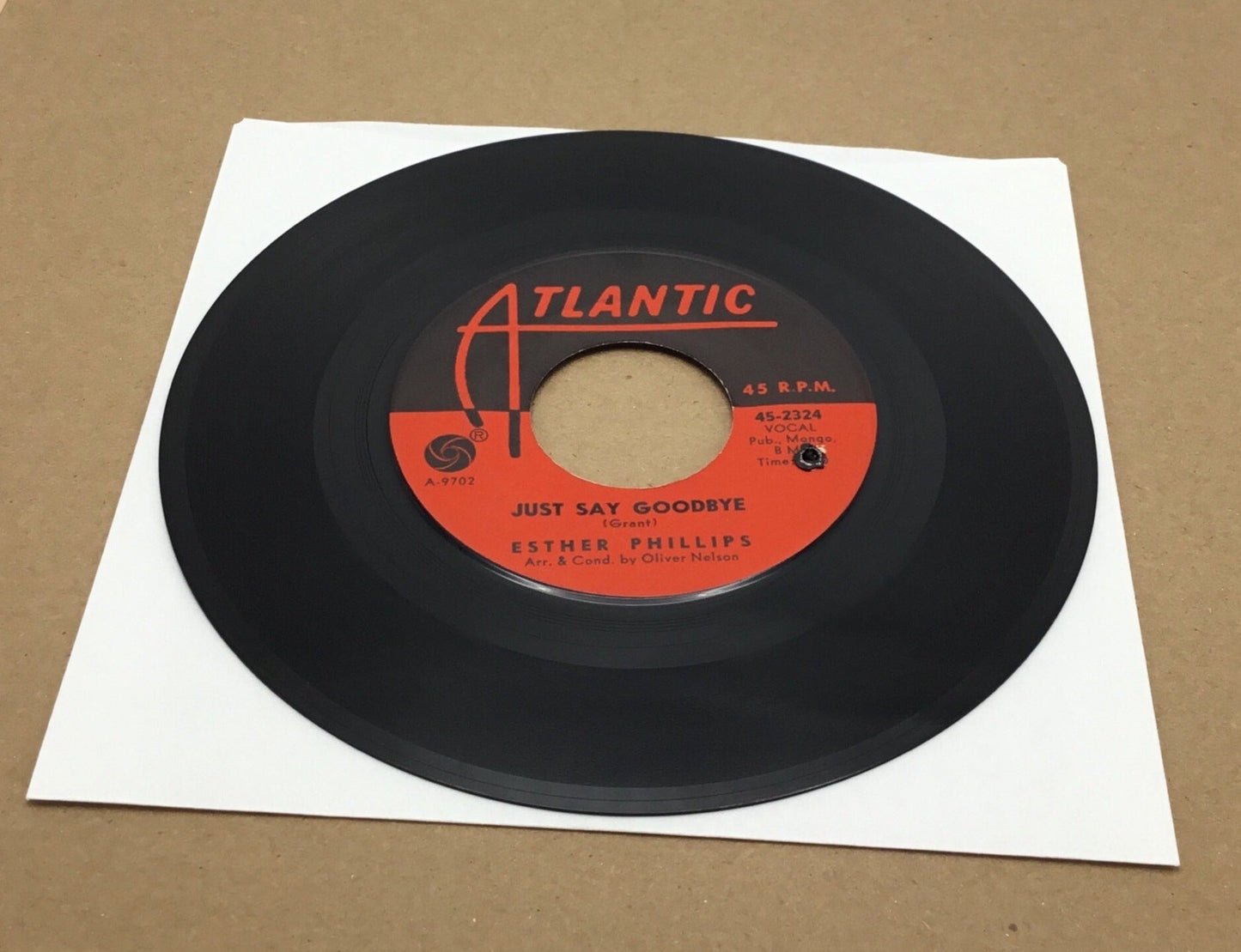 Esther Phillips Northern Soul 45 Record on Atlantic - I Could Have Told You / Just Say Goodbye NM- Drill Hole