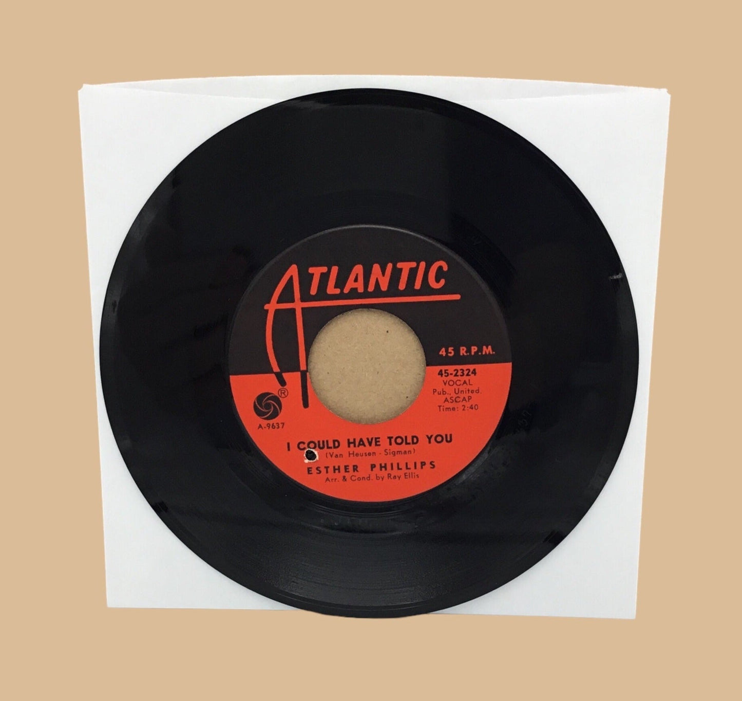 Esther Phillips Northern Soul 45 Record on Atlantic - I Could Have Told You / Just Say Goodbye NM- Drill Hole