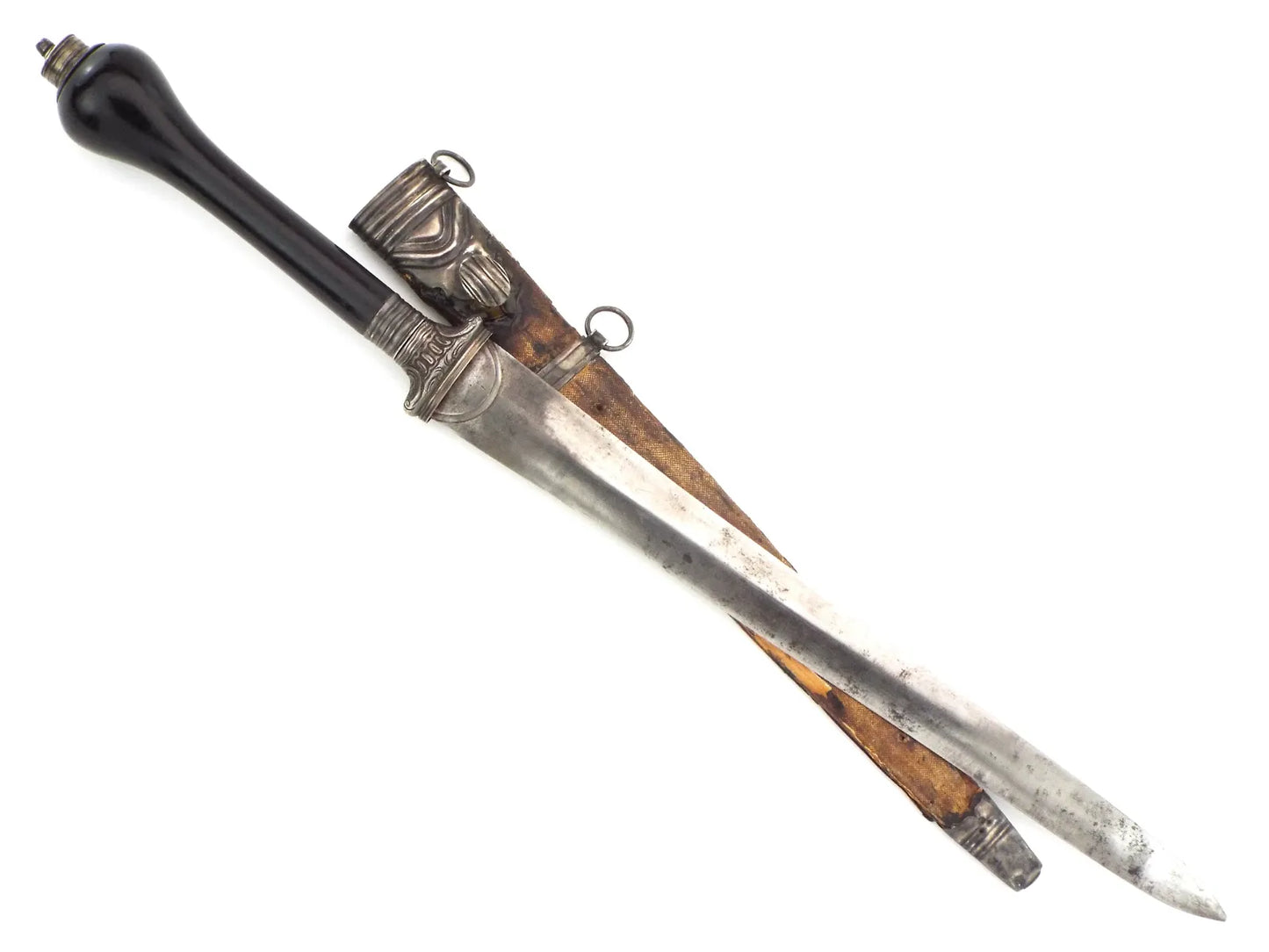 Exceedingly Rare French Plug Bayonet w/ Reversible Handle & Scabbard, 17th–18th C Rev War