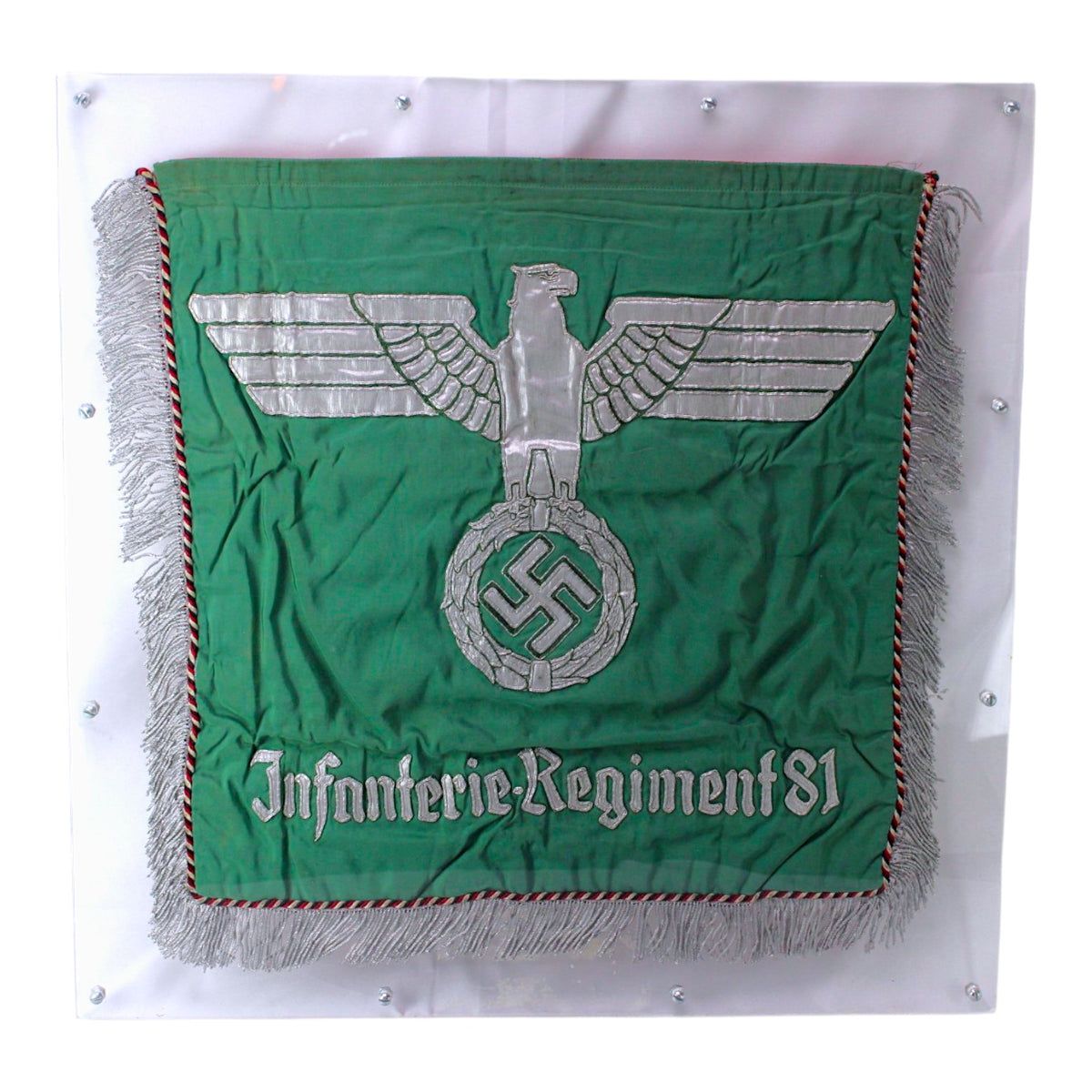Extremely Rare German WWII Heer Regimental Two-sided Flag for Regiment 81 Frankfurt am Main