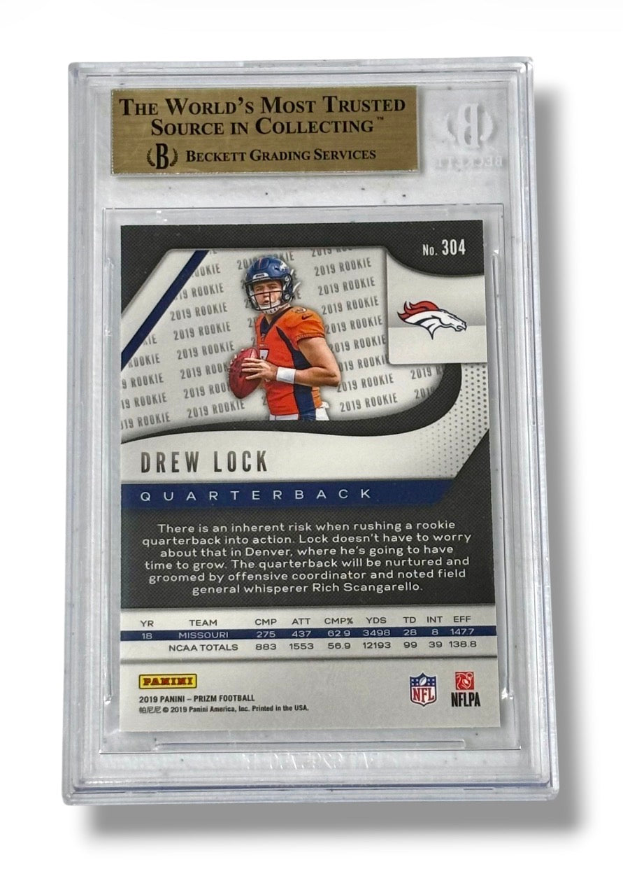 2019 Panini Prizm #304 Rookie RC Drew Lock BGS 9.5 - 0013420253