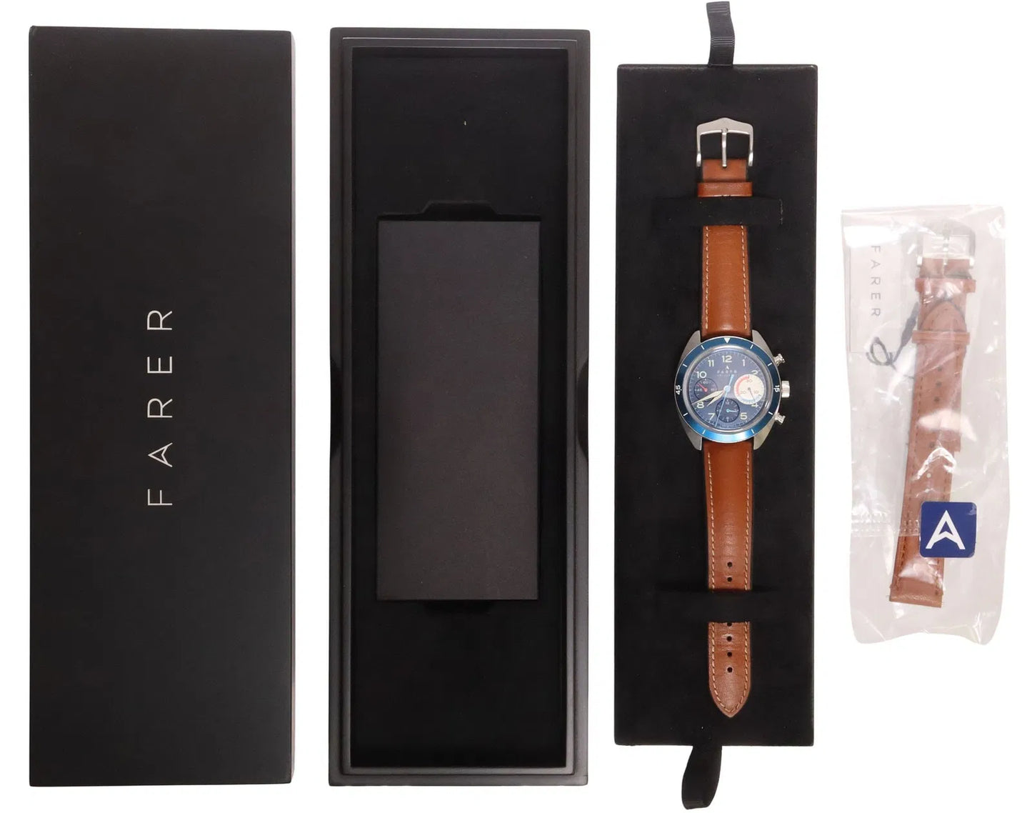 Farer Cresta Mechanical Chronograph Stainless Steel Watch – Blue Dial
