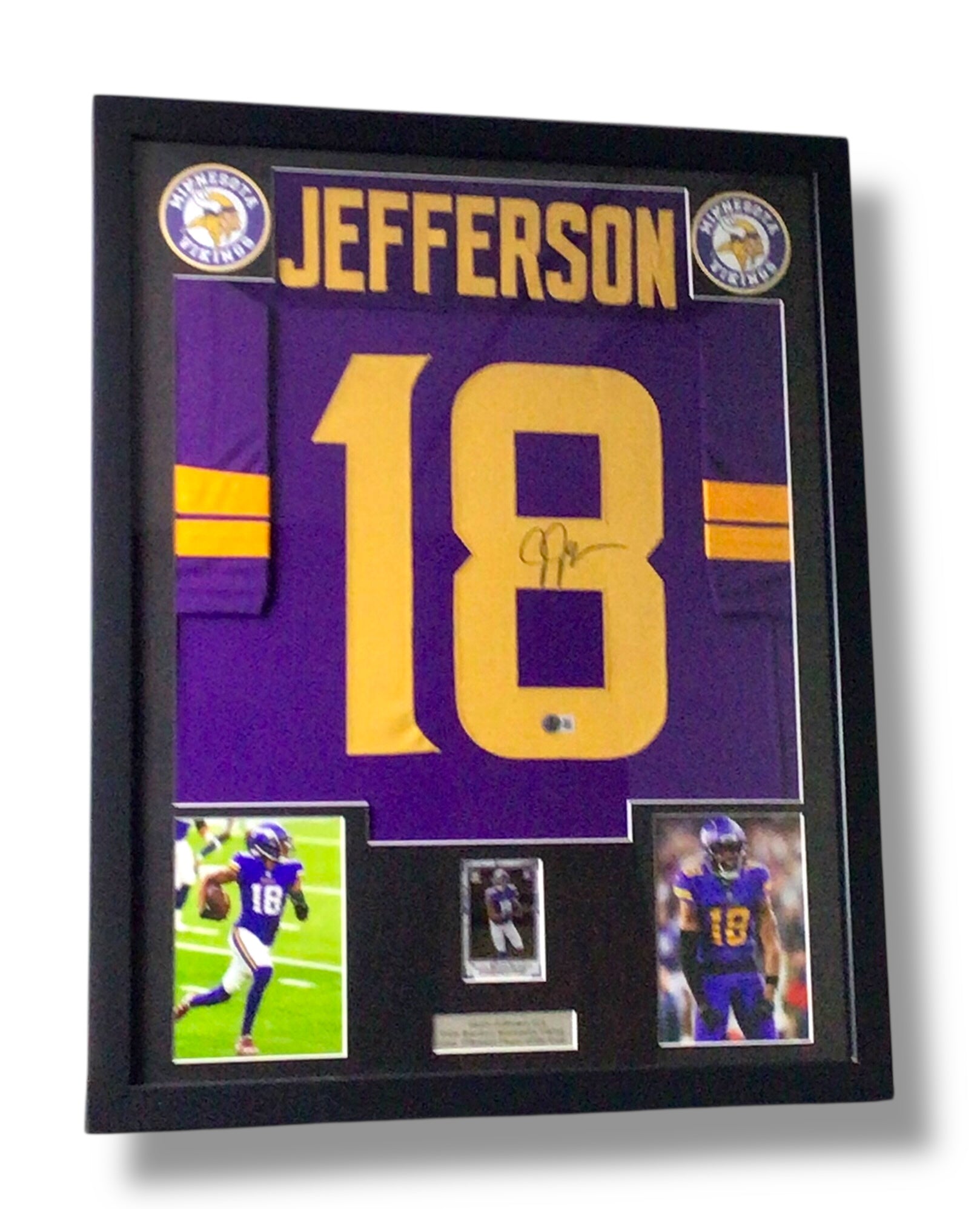 Framed Justin Jefferson Signed Jersey w/ Beckett Authentication & Rookie Card