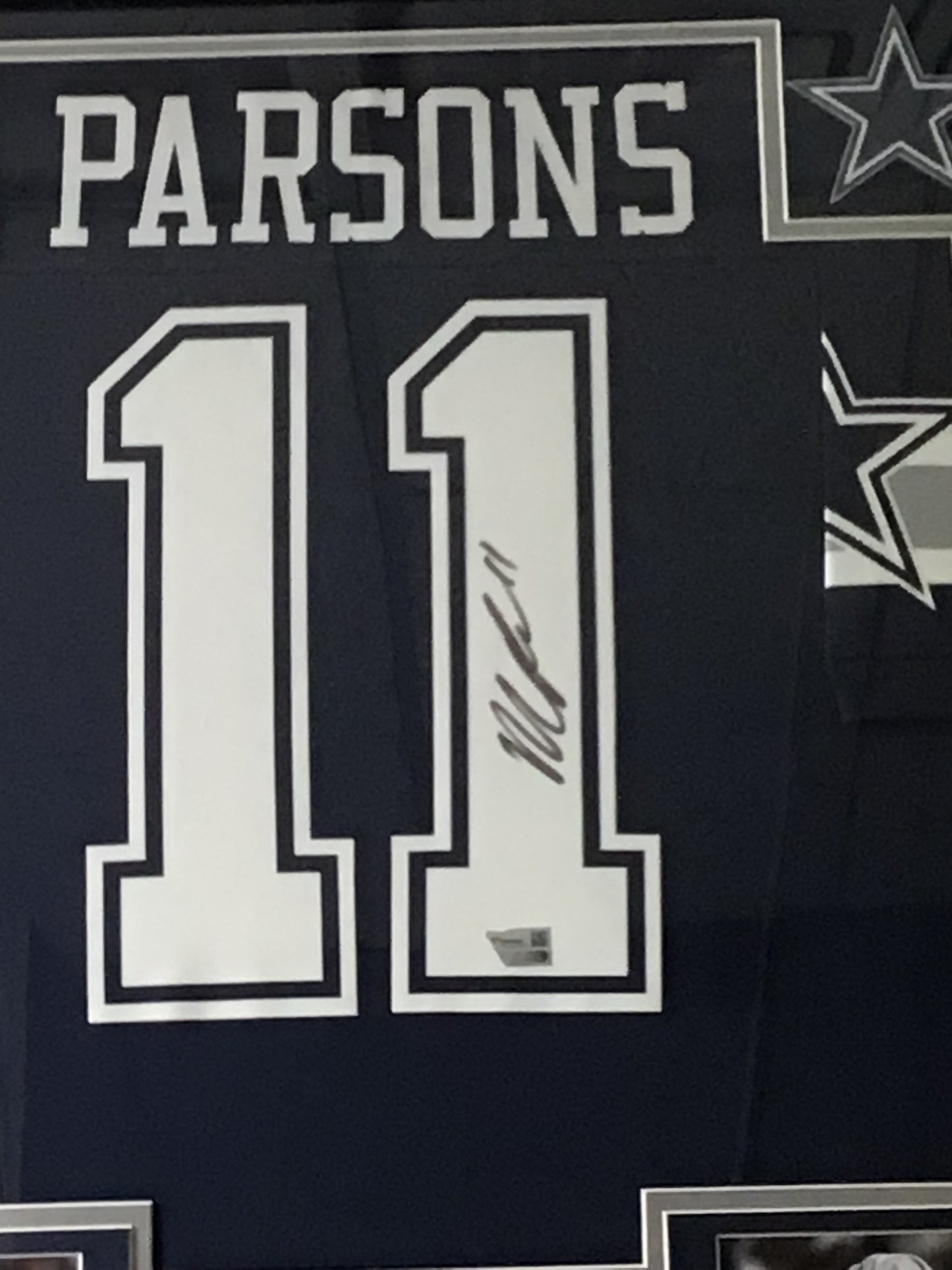 Framed Nike Micah Parsons Signed Jersey w/ Fanatics Authentication & Sports Card