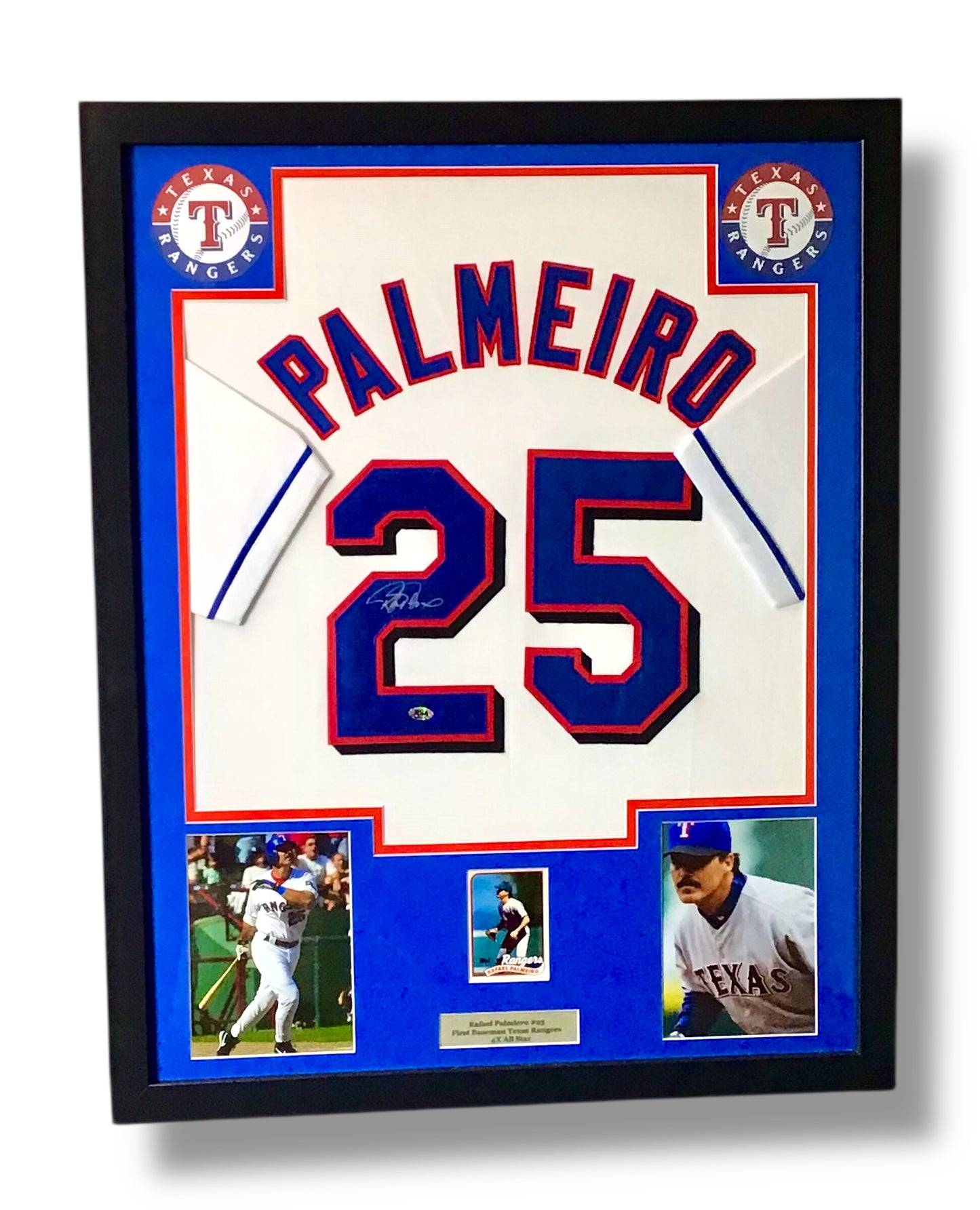 Framed Rafael Palmeiro Autographed Jersey w/ RSA Authentication