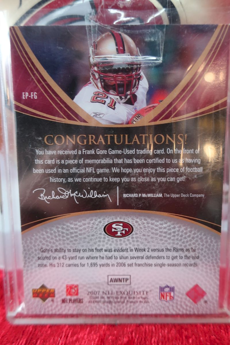 Frank Gore 49ers Certified Authentic Autographed Football Mini Helmet