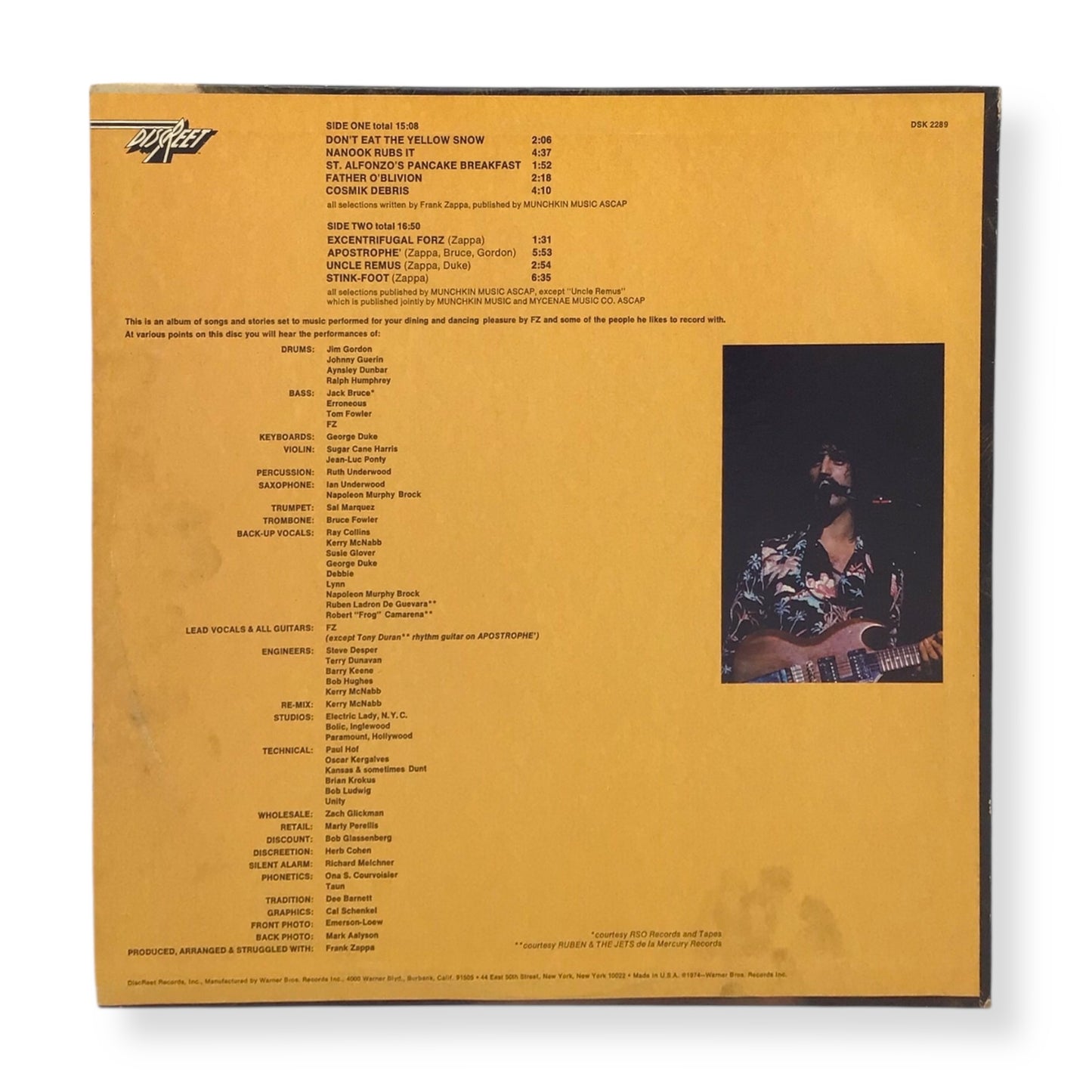 Frank Zappa – Apostrophe (') Vinyl LP | Discreet Records Preowned