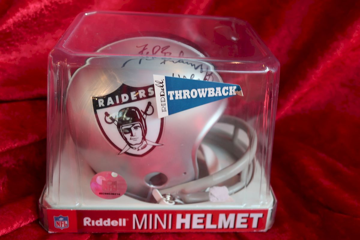 Fred Biletnikoff Autographed Raiders Mini Helmet