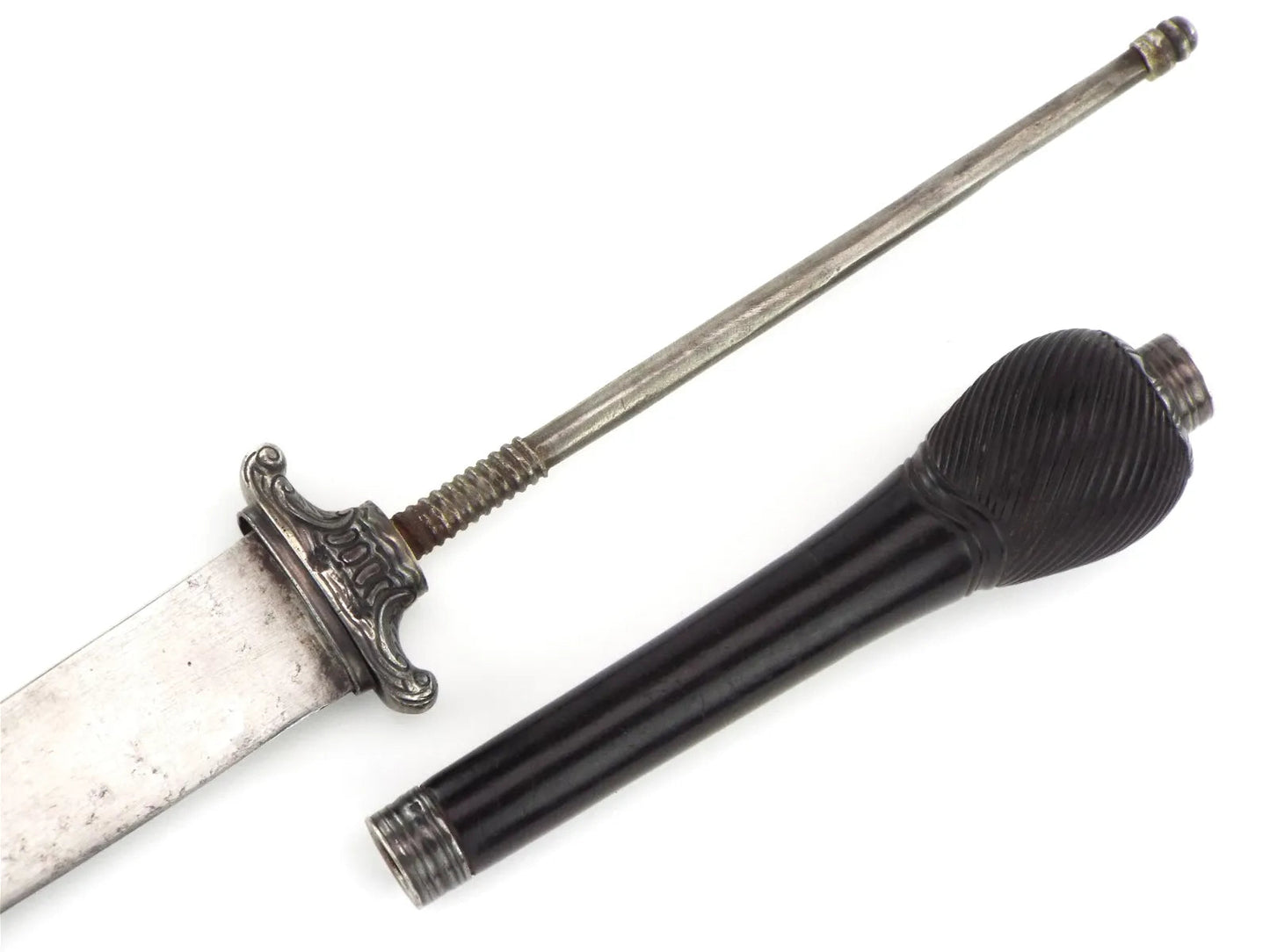 French Plug Bayonet 17th C Silver Hilt Reversible Dagger Musket Mount