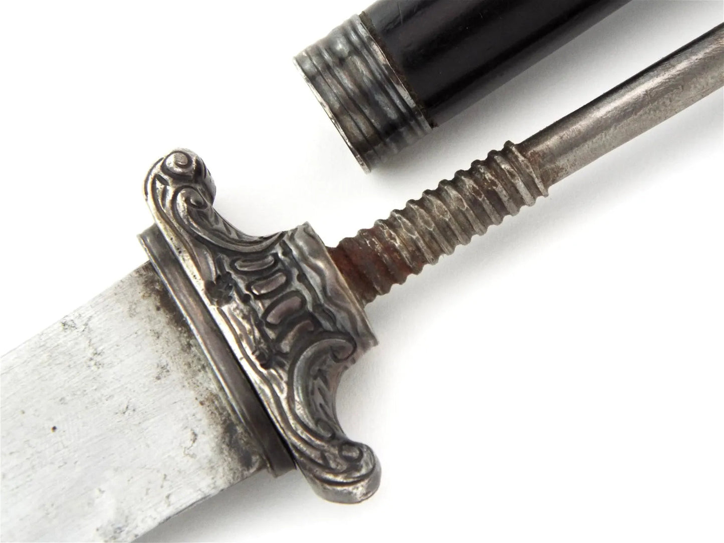 French Plug Bayonet 17th C Silver Hilt Reversible Dagger Musket Mount