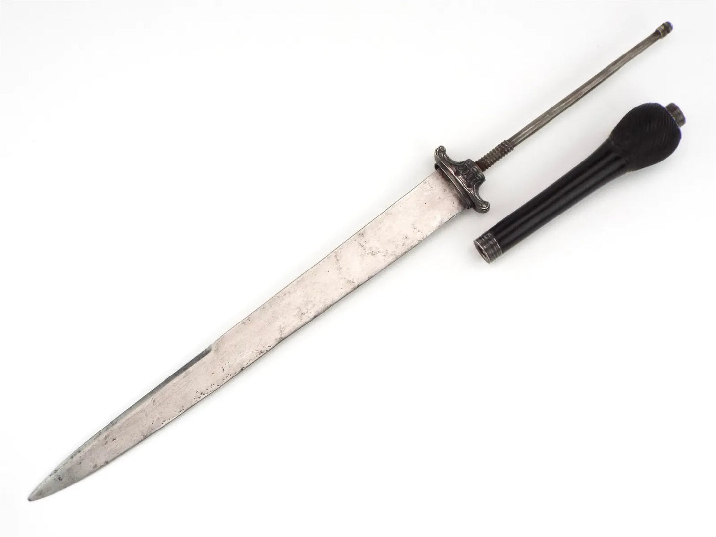 French Plug Bayonet 17th C Silver Hilt Reversible Dagger Musket Mount