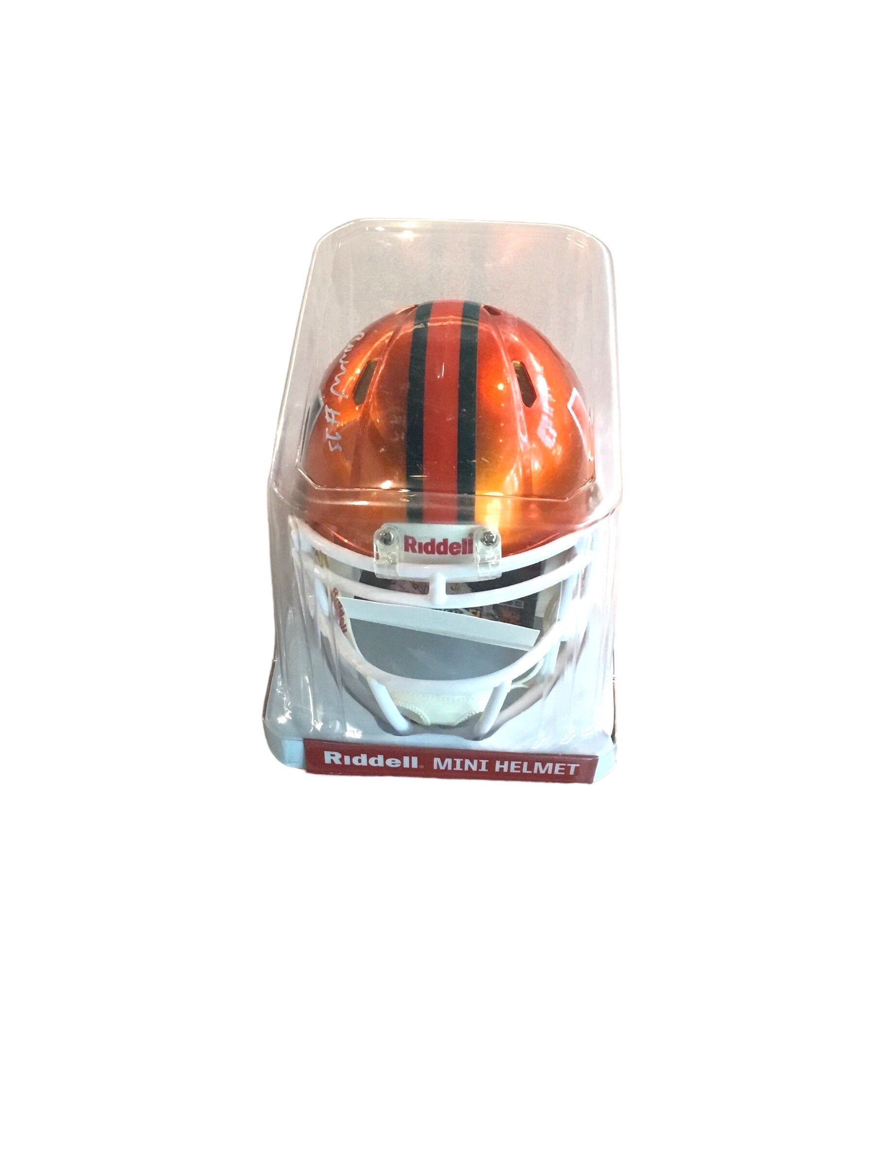GREG ROUSSEAU AUTOGRAPHED SIGNED MIAMI HURRICANES FLASH MINI HELMET JSA COA