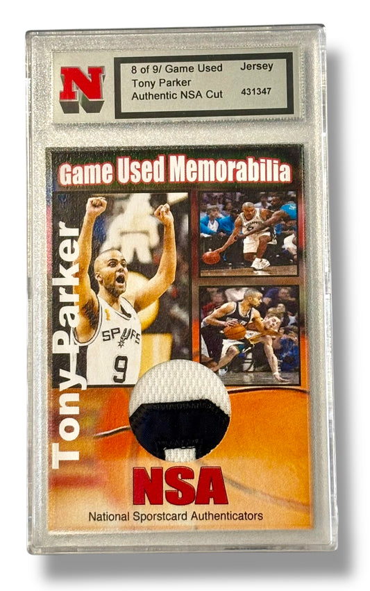 Game Used Memorabilia Tony Parker 8 of 9 NSA Graded