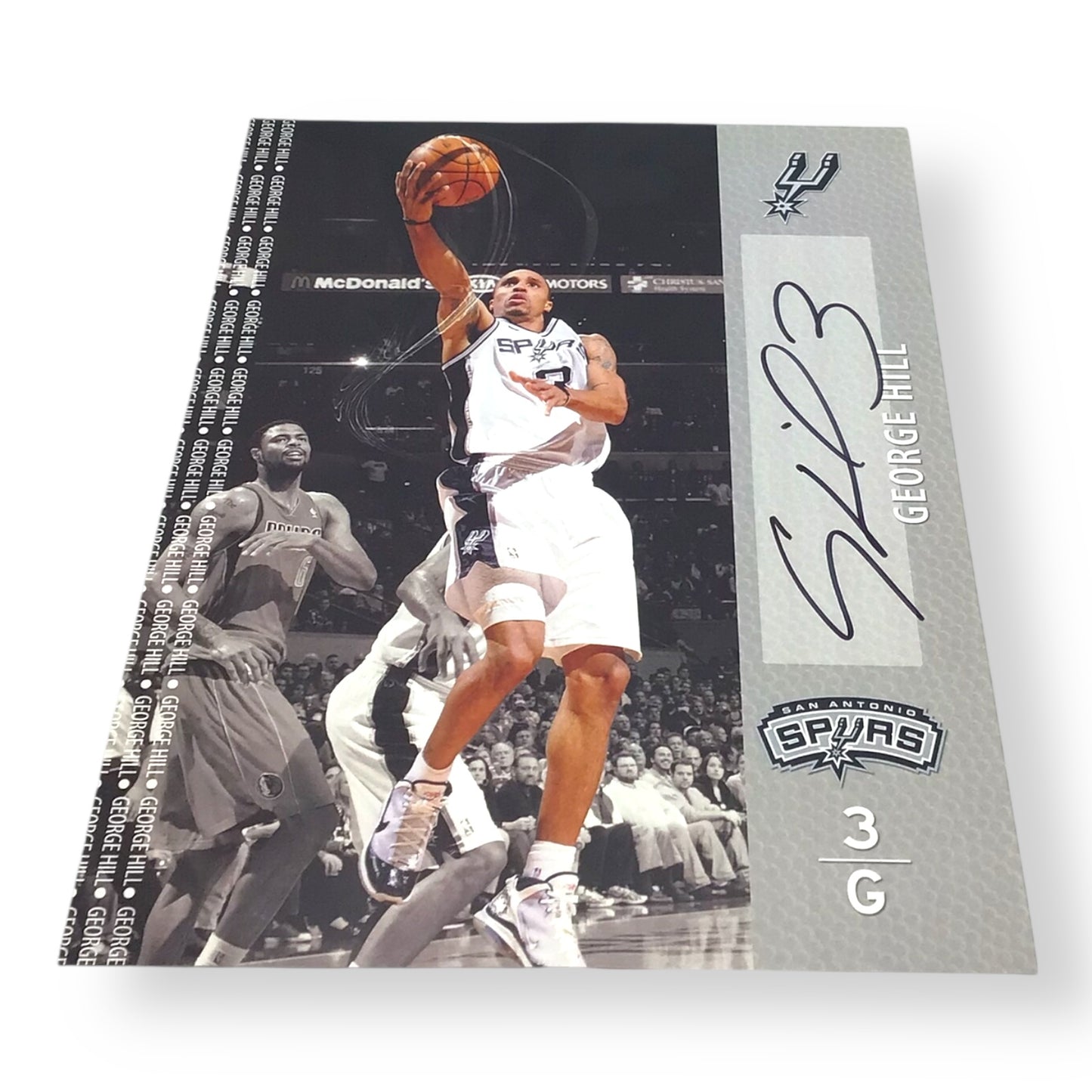 George Hill Signed 8x10 Spurs Sheet w/ 2011 Playoff Stats