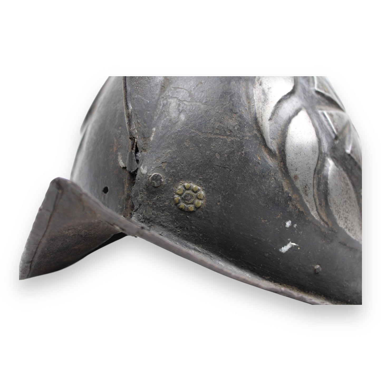 German Black and White Morion Helmet (Late 16th–Early 17th Century)