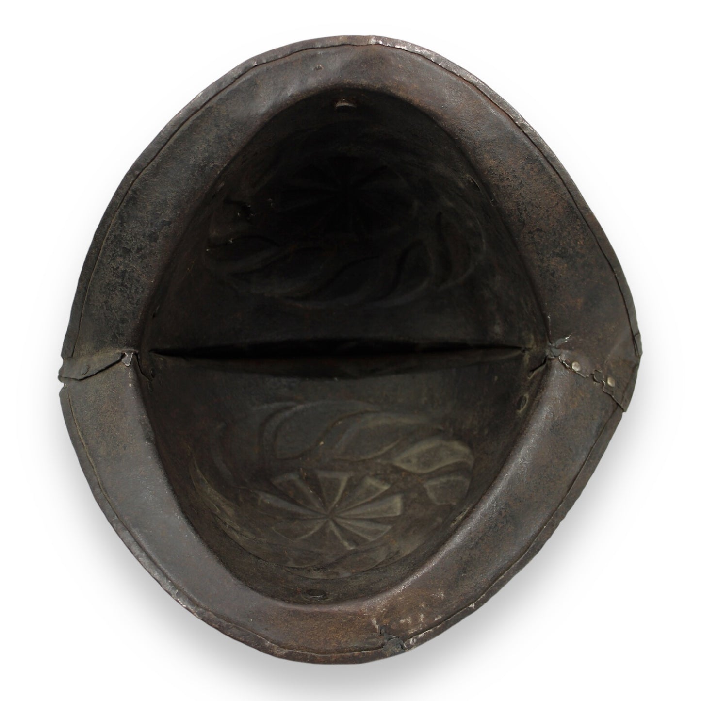 German Black and White Morion Helmet (Late 16th–Early 17th Century)