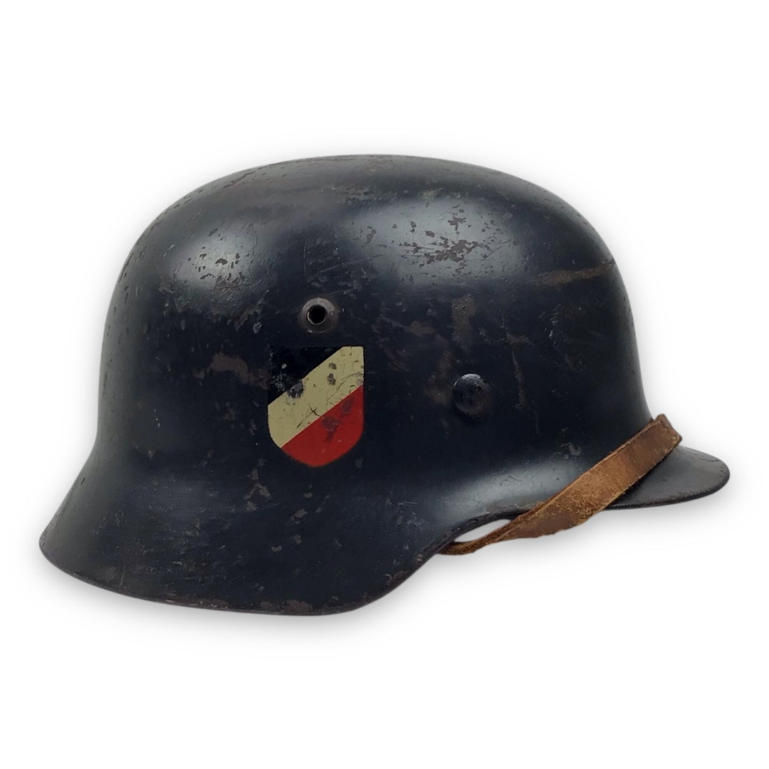 German WW2 Luftwaffe M35 SE64 Double Decal Helmet - Original Liner