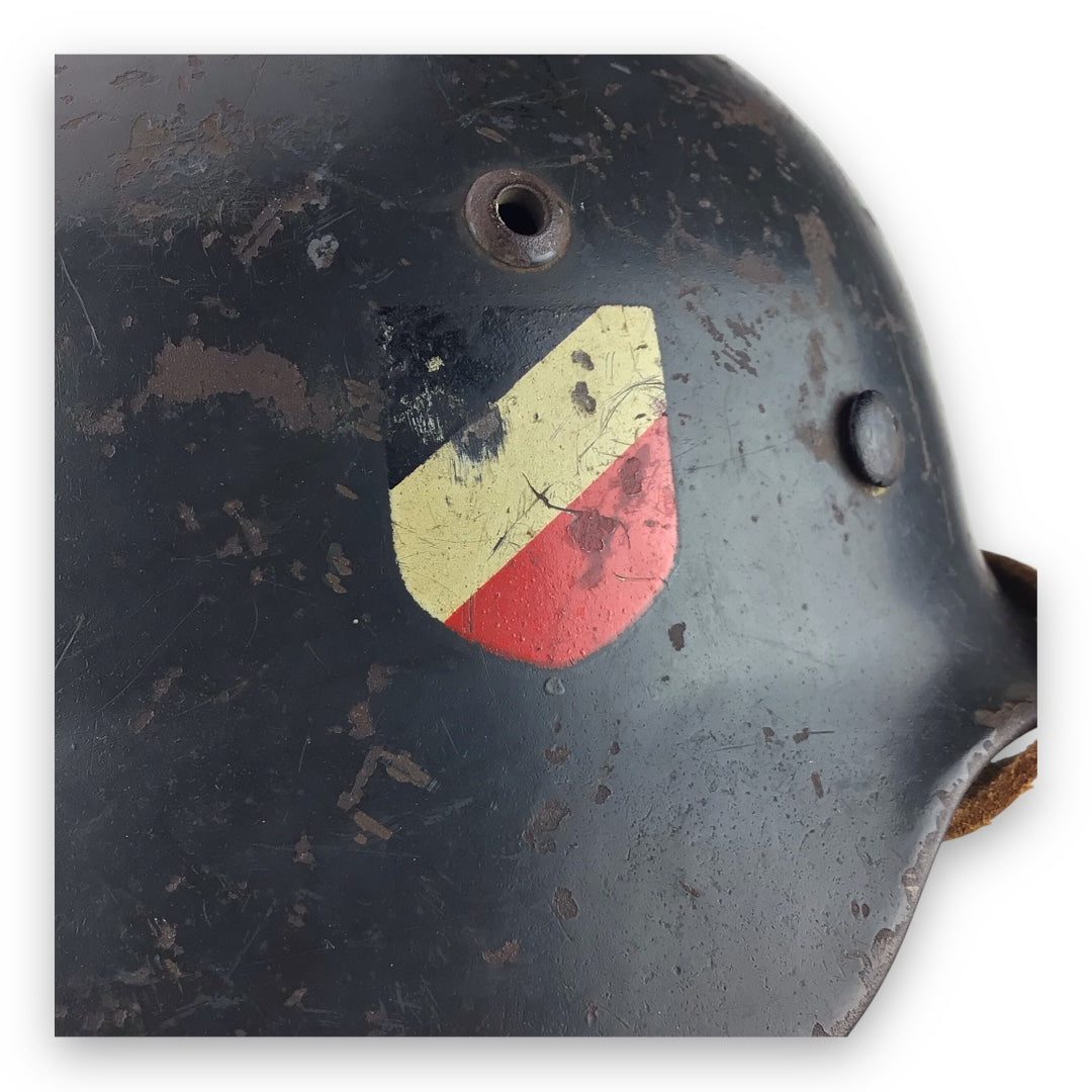 German WW2 Luftwaffe M35 SE64 Double Decal Helmet - Original Liner