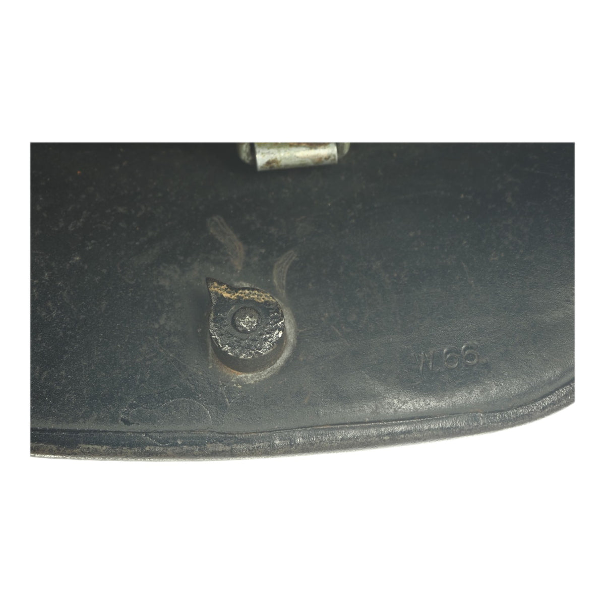 German WW2 M16 Allgemeine-SS Black Double Decal Transitional Helmet, Rare Size and Prod - W66